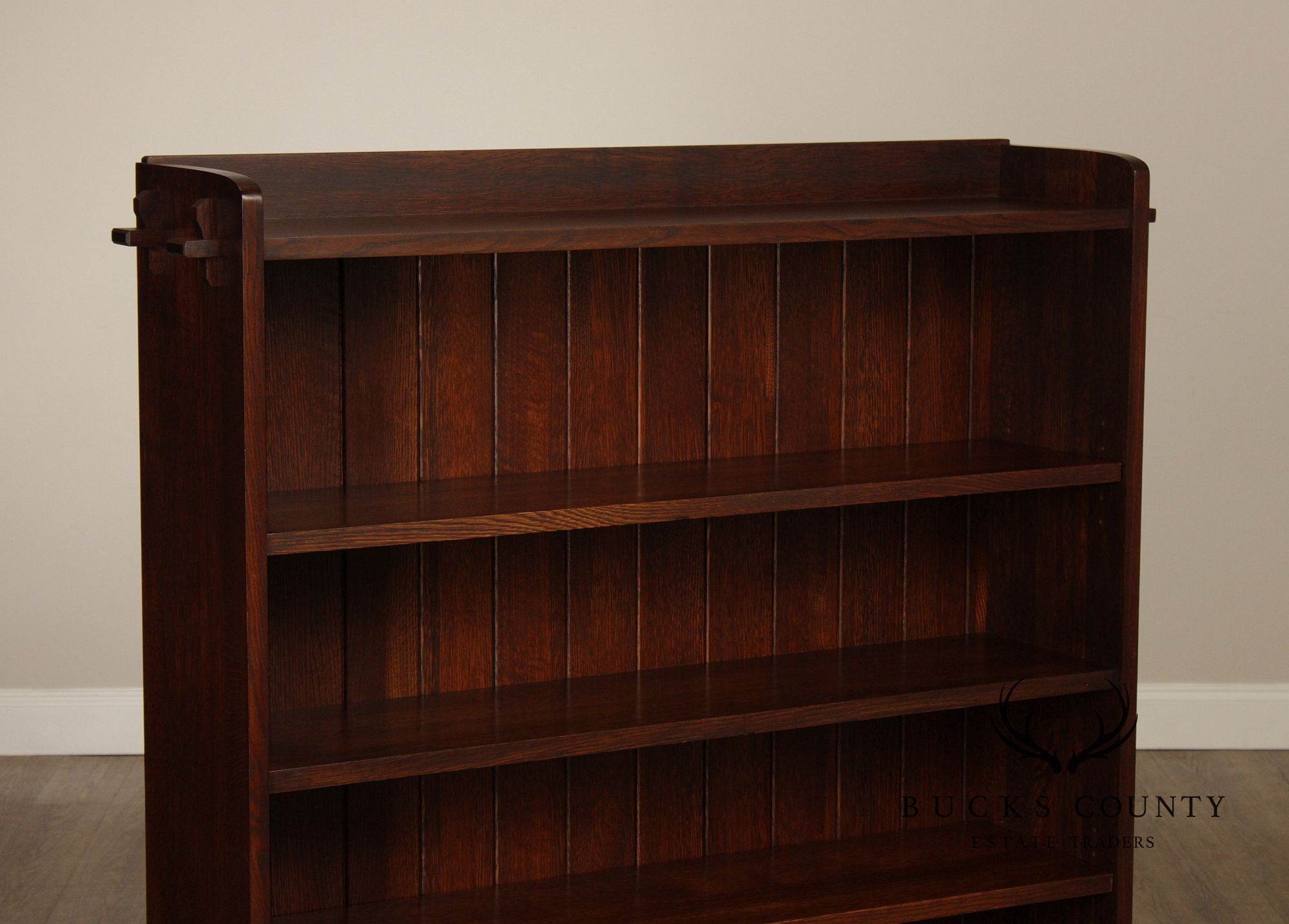 Stickley Mission Collection Oak Open Double Bookcase