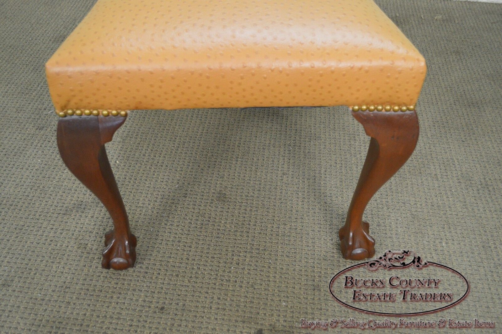 Custom Walnut Chippendale Style Ball & Claw Foot Bench