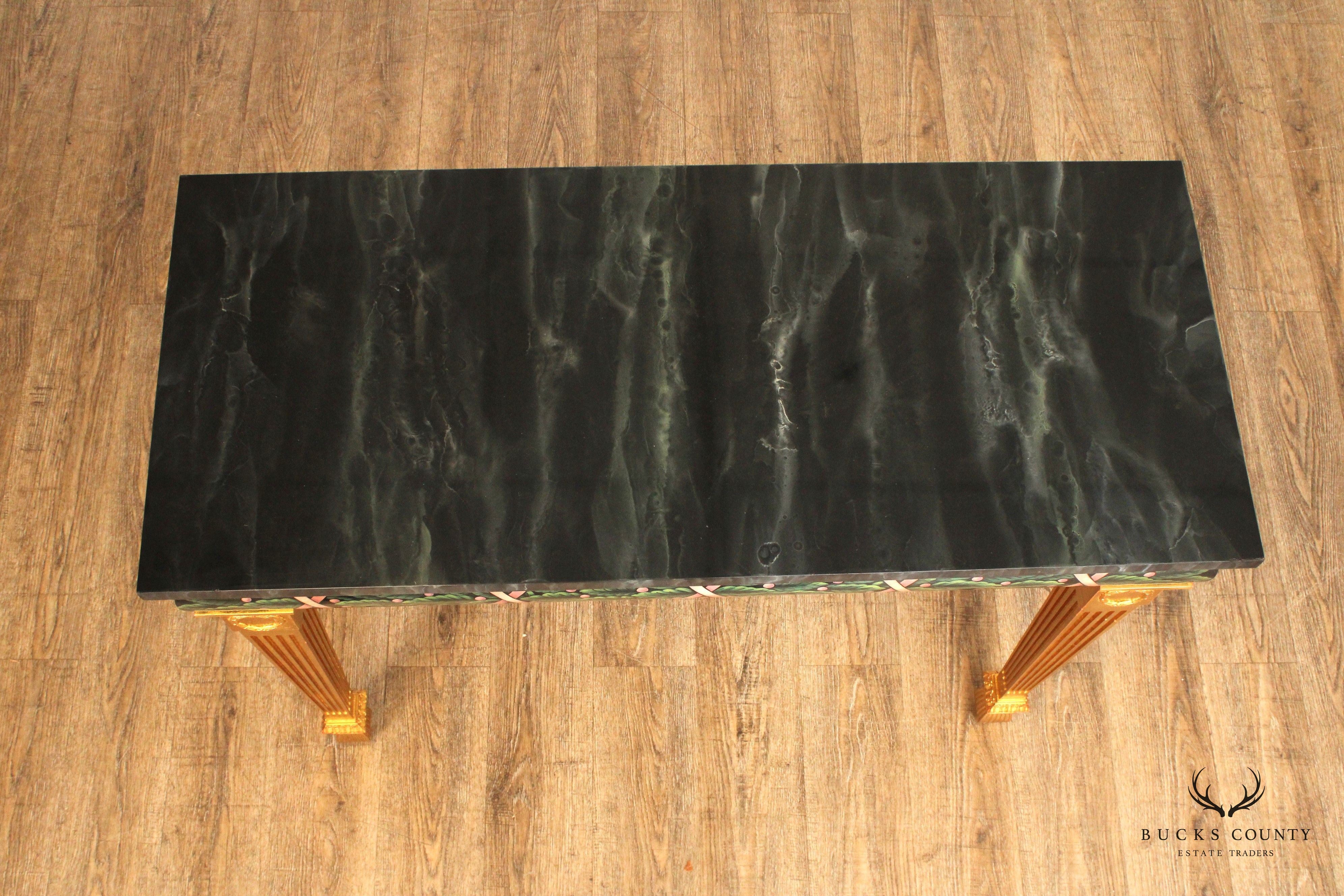 Karges Neoclassical Style Gold Painted Sofa Table