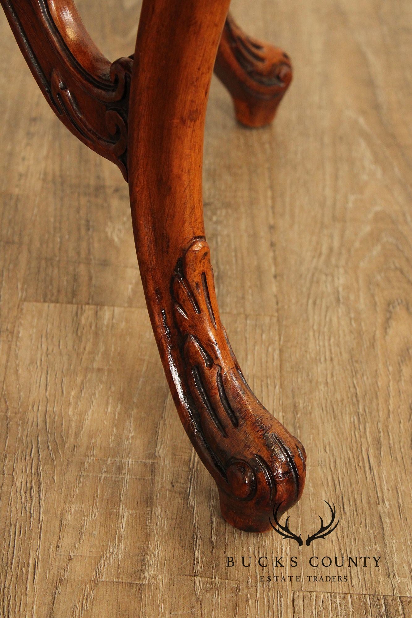 French Court Galleries Rococo Style Round Inlaid Side Table