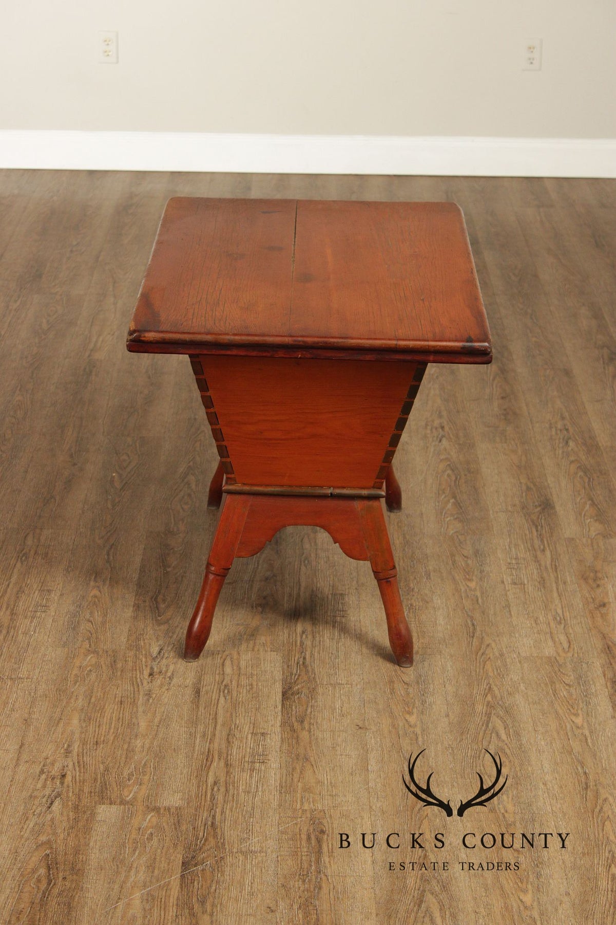 Antique Primitive Pine Dough Box Table With Removable Top
