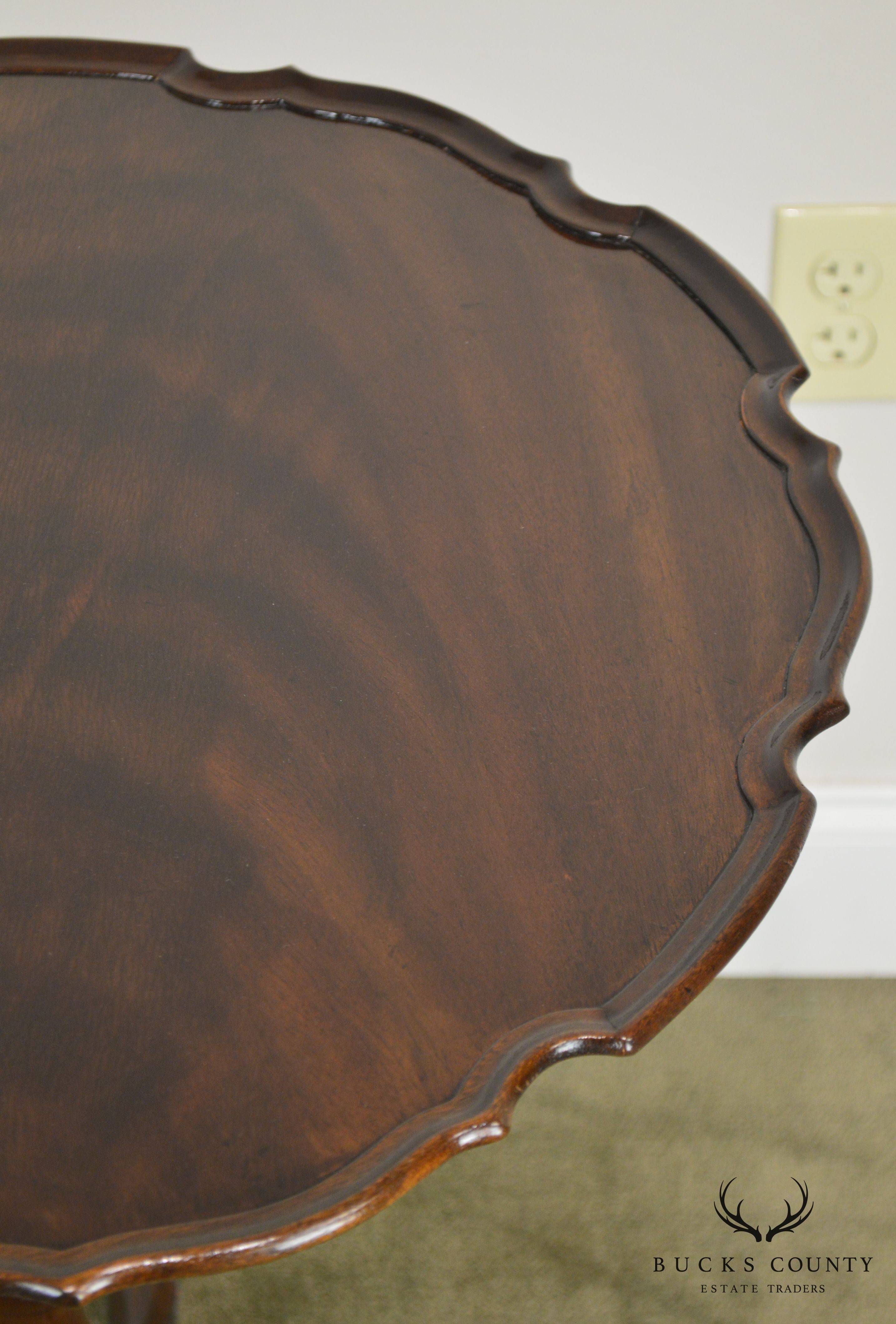 Queen Anne Style Mahogany Pie Crust Tilt Top Table