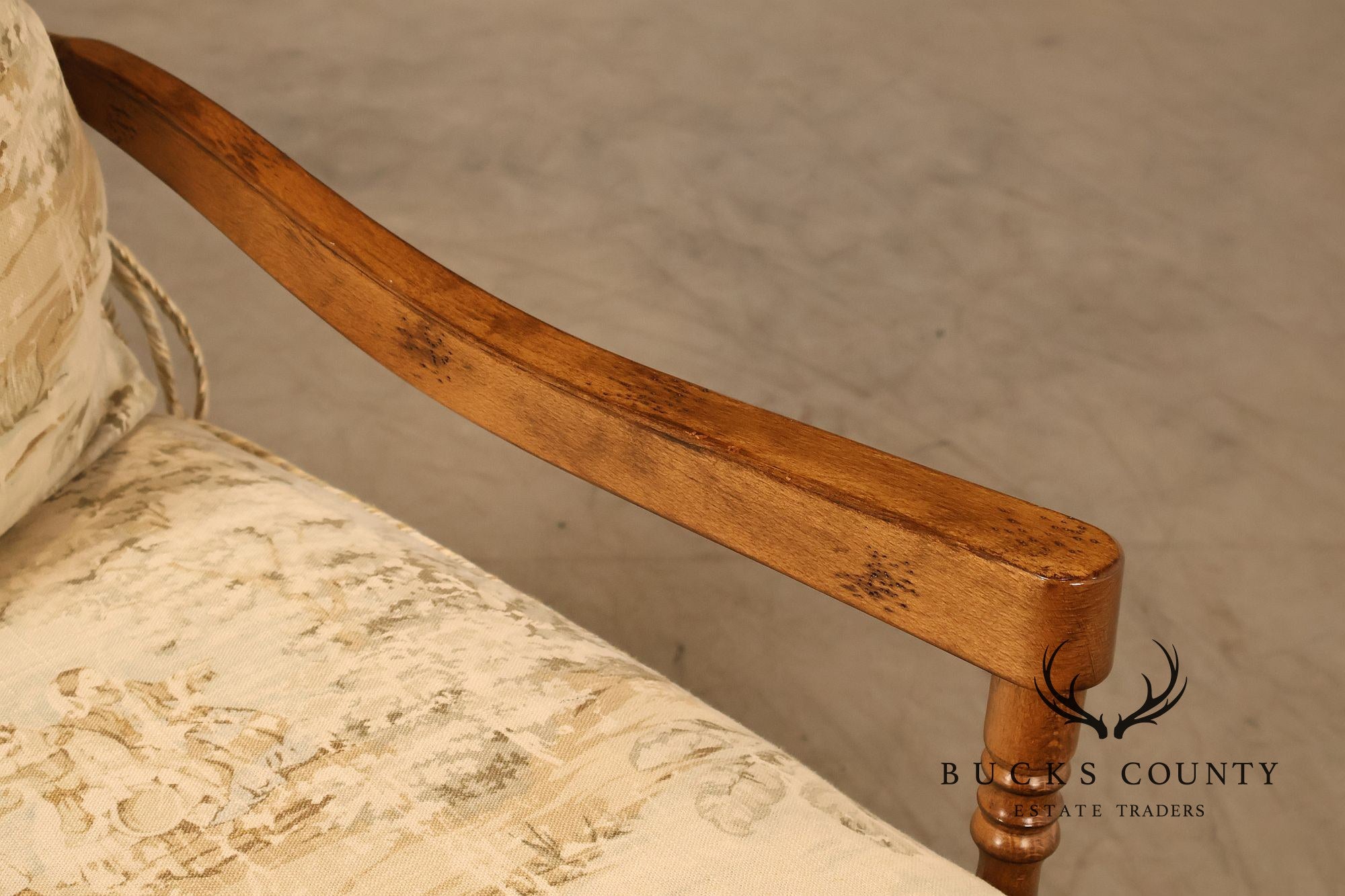 French Country Style Ladder Back Rush Seat Settee
