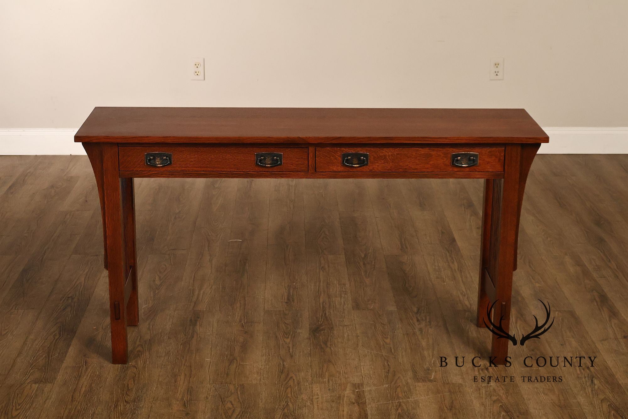 Stickley Mission Collection Oak Two Drawer Sofa Table