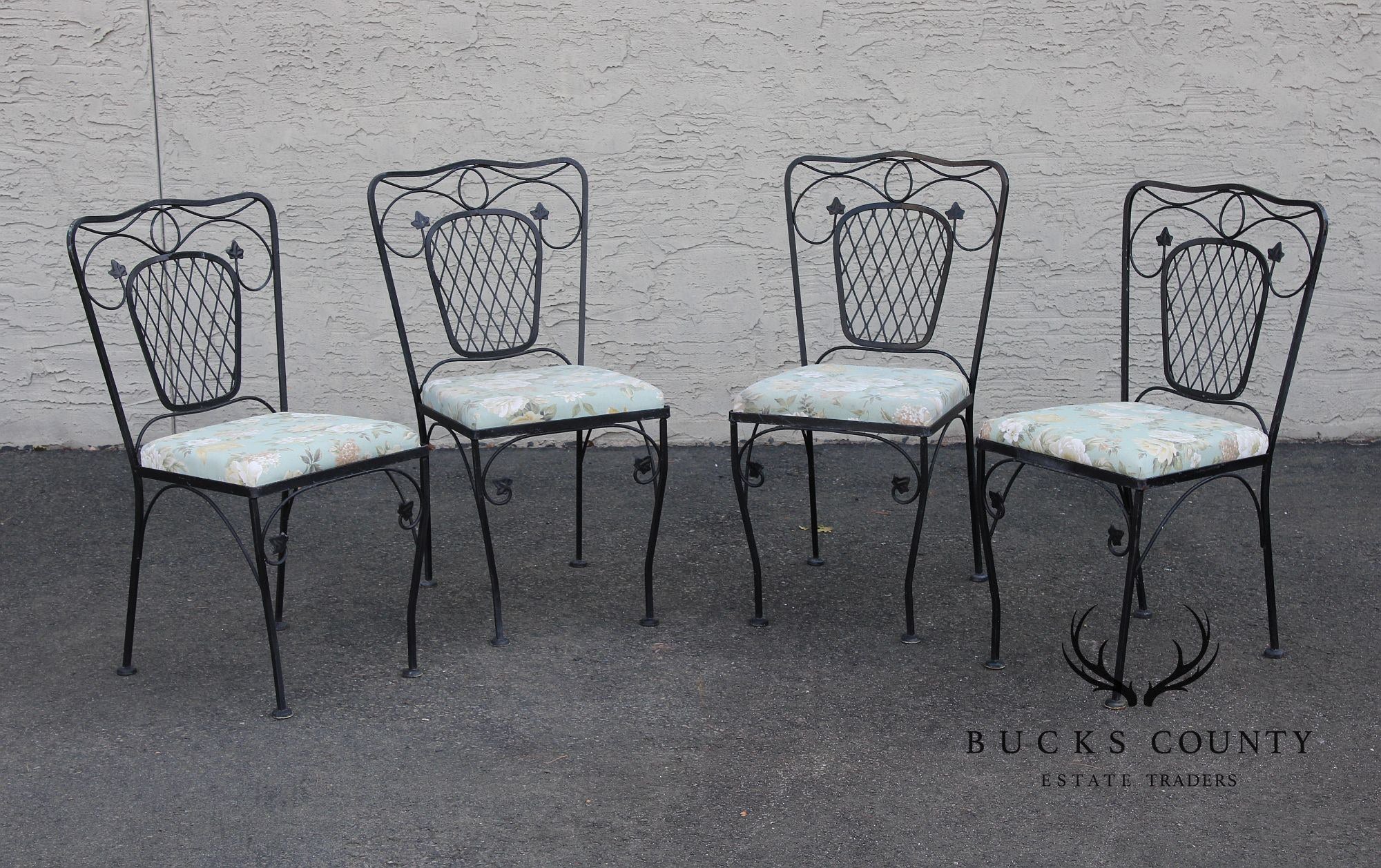 French Style Five-Piece Wrought Iron Outdoor Patio Dining Set