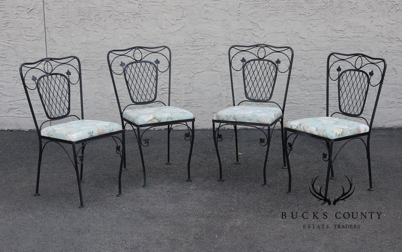 French Style Five-Piece Wrought Iron Outdoor Patio Dining Set