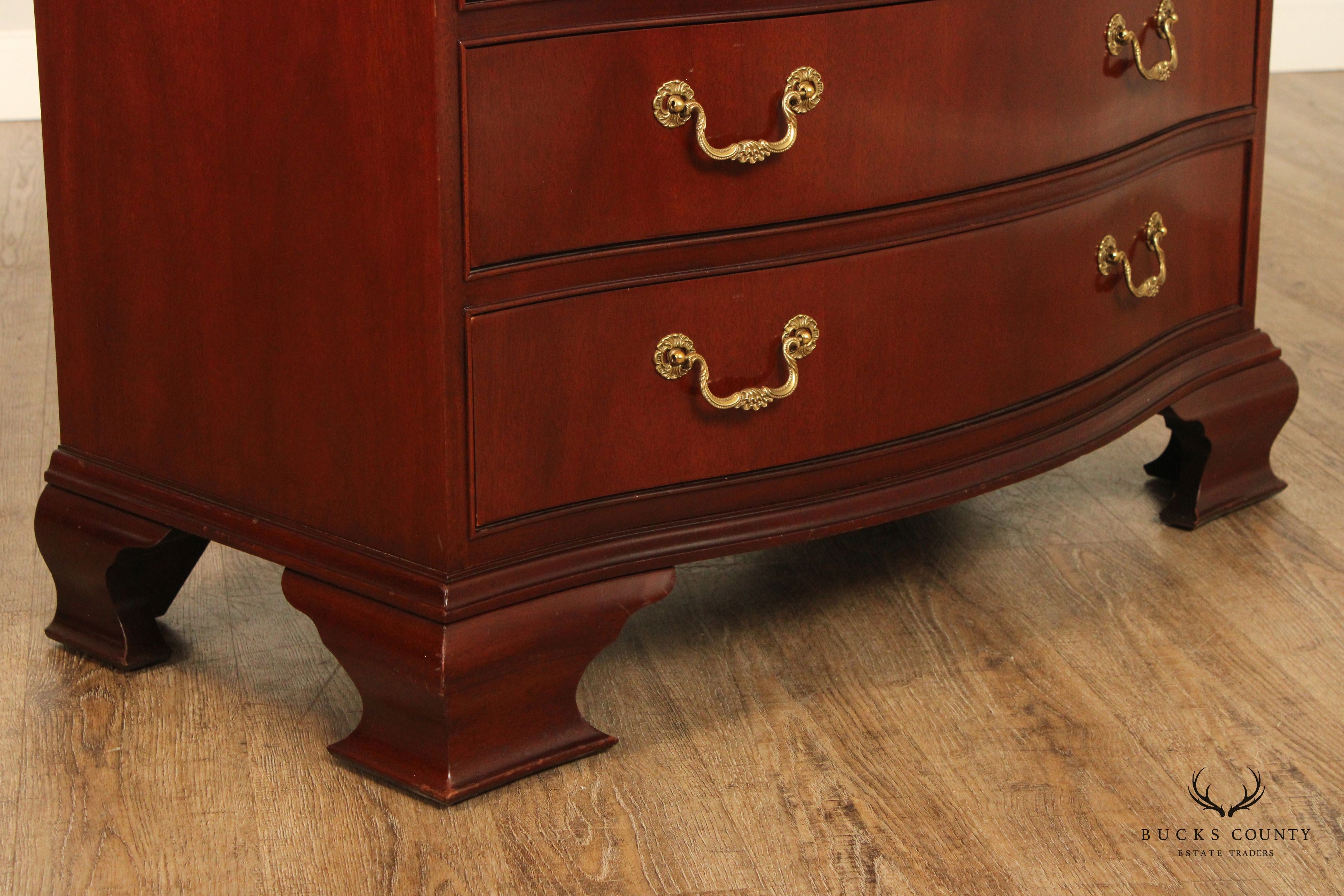 Baker Georgian Style Mahogany Serpentine Chest of Drawers