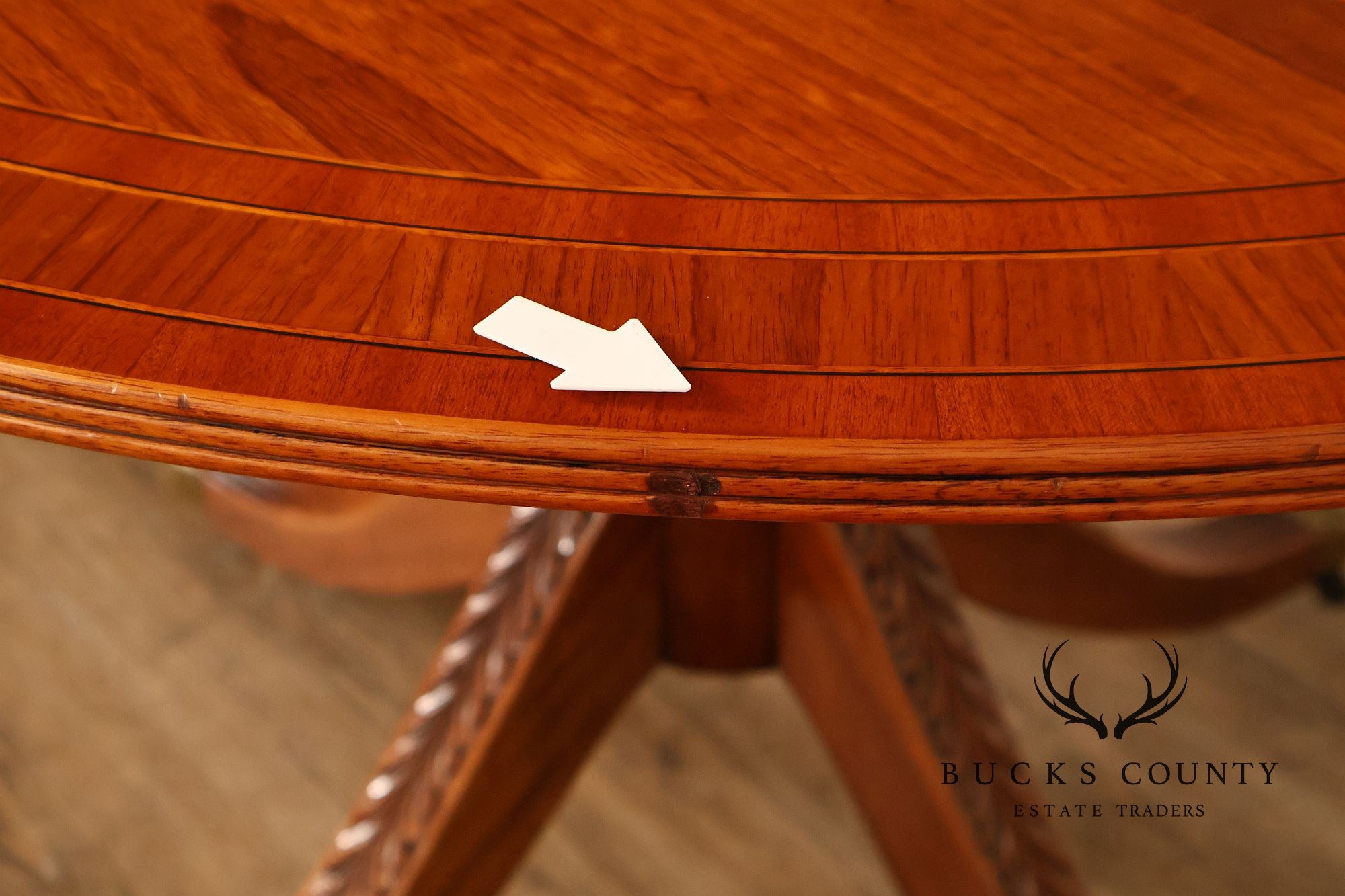Duncan Phyfe Style Mahogany Round Breakfast Table With Brass Claw Feet