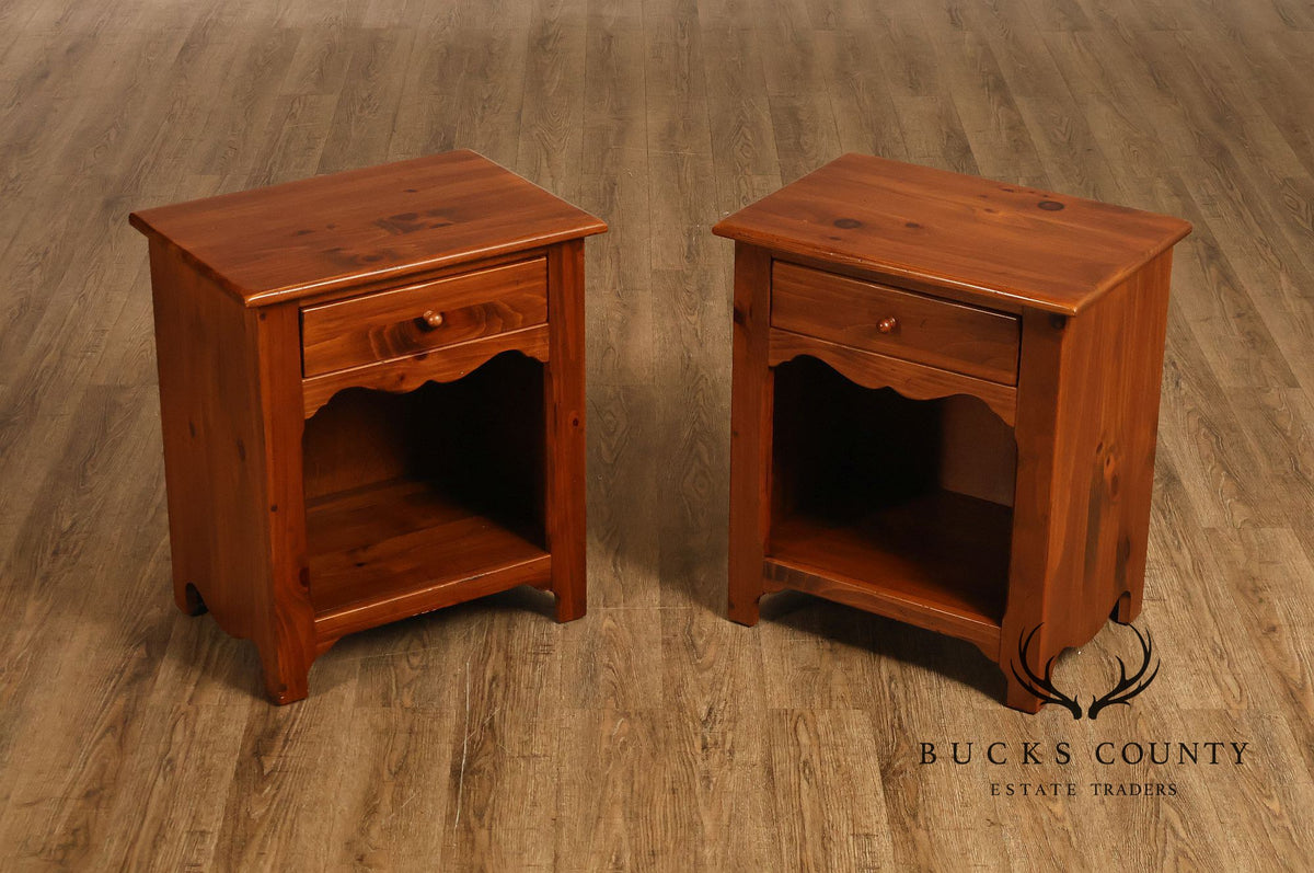 Ethan Allen Pair of Pine Single-Drawer Nightstands