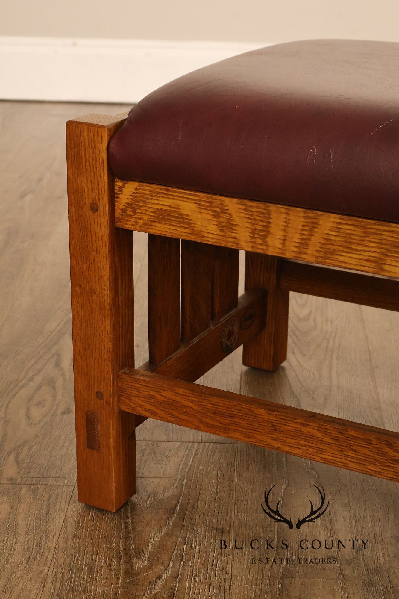 Stickley Mission Collection Oak Spindle Footstool