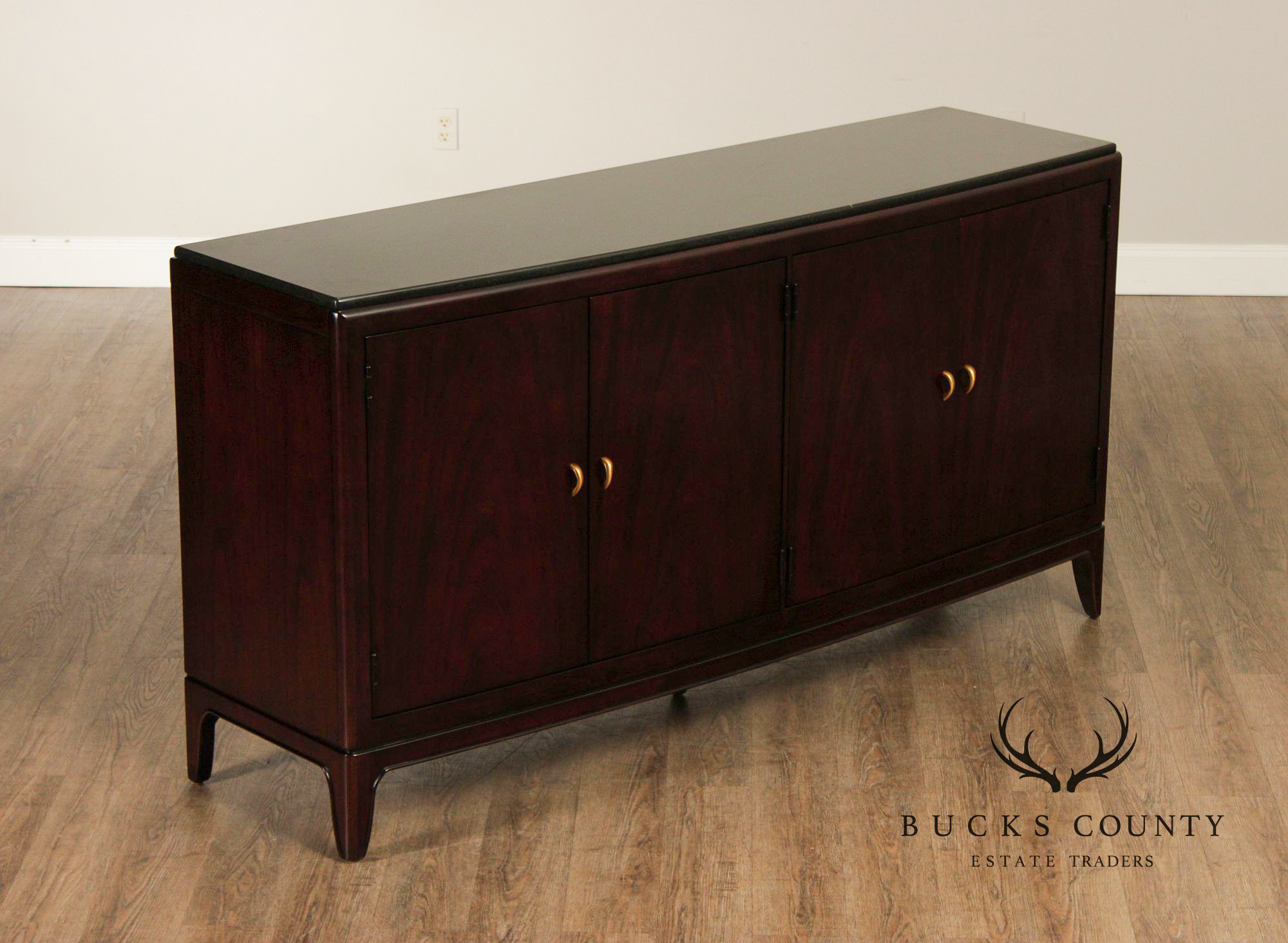 Thomasville Modern Art Deco Style Granite Top Buffet Sideboard