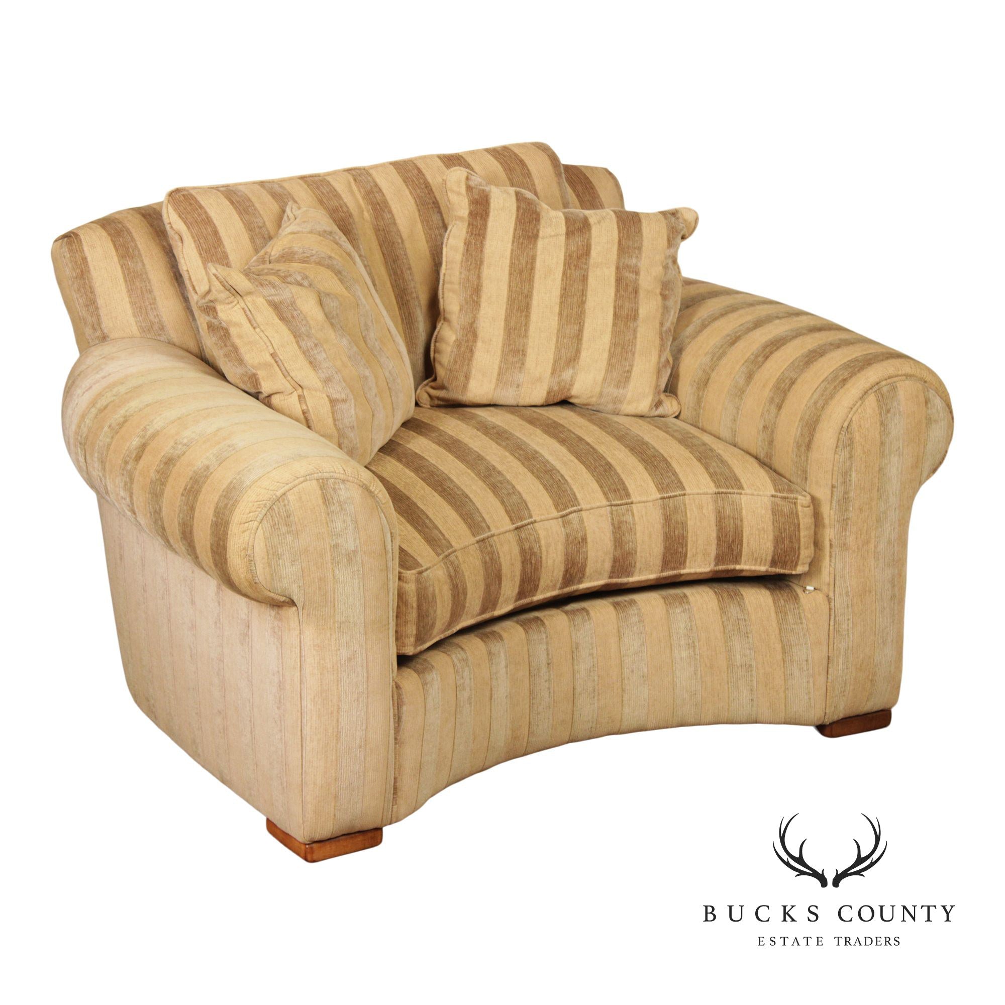 Lee Industries Custom Upholstered Large Striped Armchair