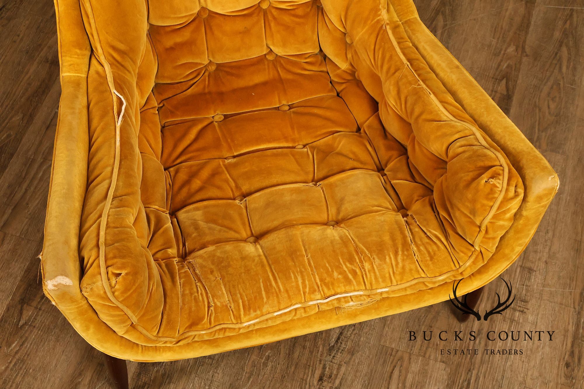 Mid Century Modern Tufted Lounge Chair and Ottoman
