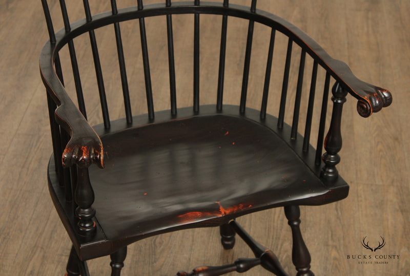Ashlen Colonial Revival Style Ebonized Windsor Armchair