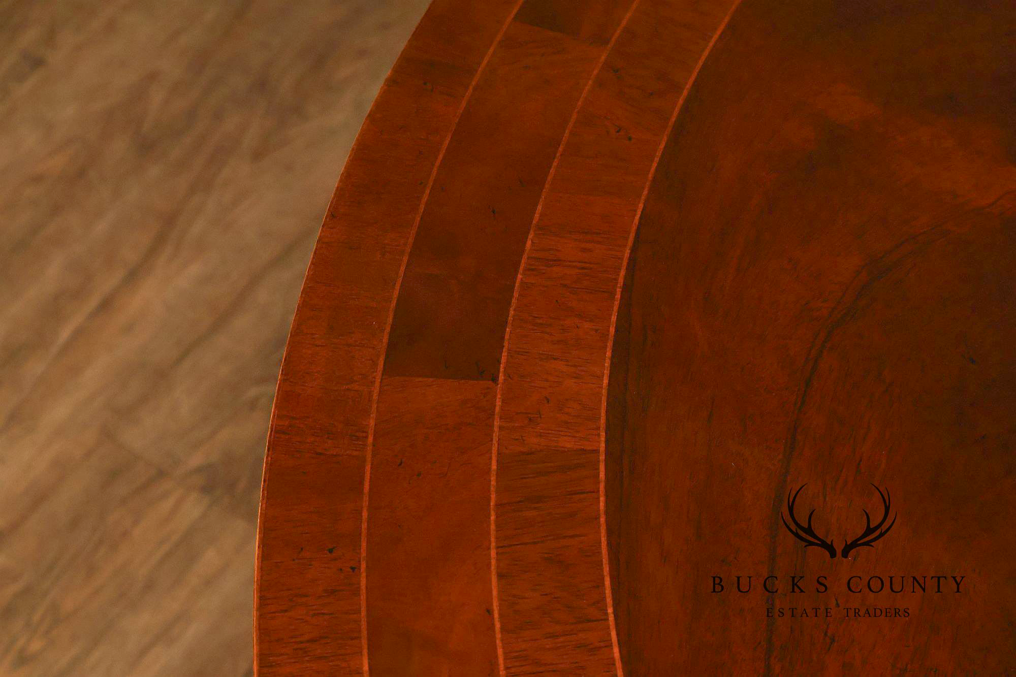 Baker Regency Style Banded Mahogany Extendable Dining Table