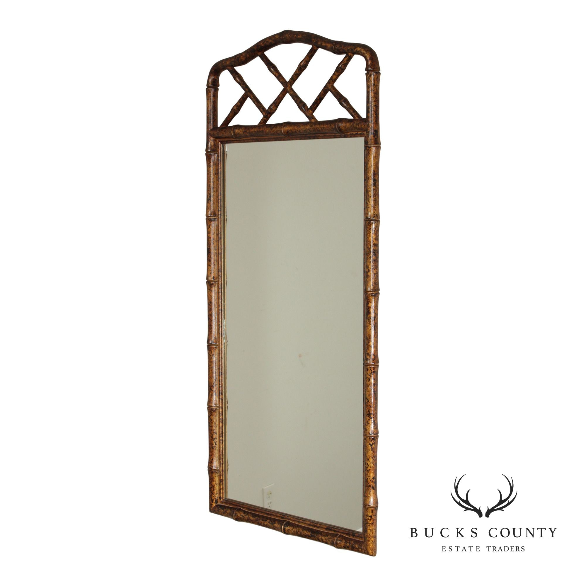 Henredon Hollywood Regency Faux Bamboo Wall Mirror