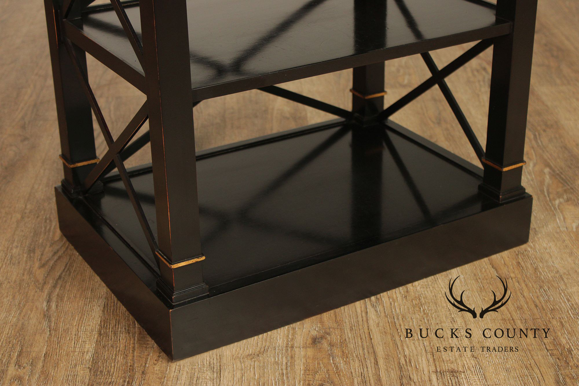 Baker Furniture Neoclassical Style Pair of Tray Top Bookcases