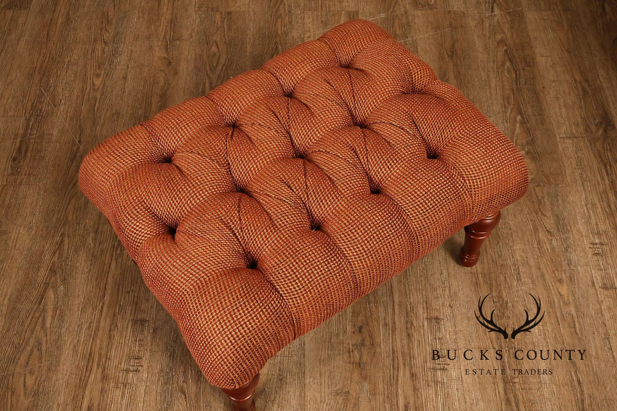 Stickley Leopold Wingback Upholstered Tufted Chair And Ottoman