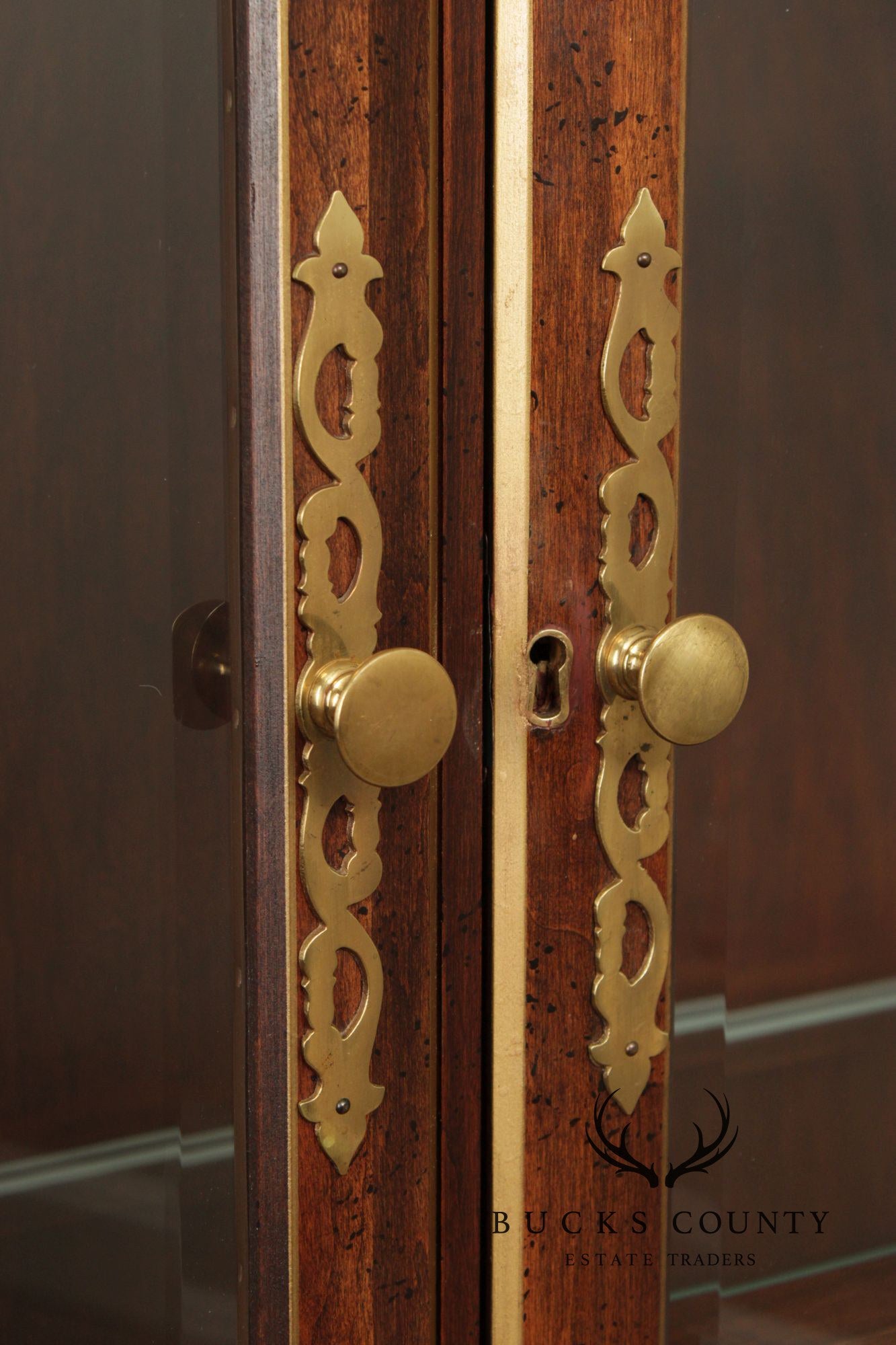 Union National Traditional Cherry Lighted Two Door Display Cabinet