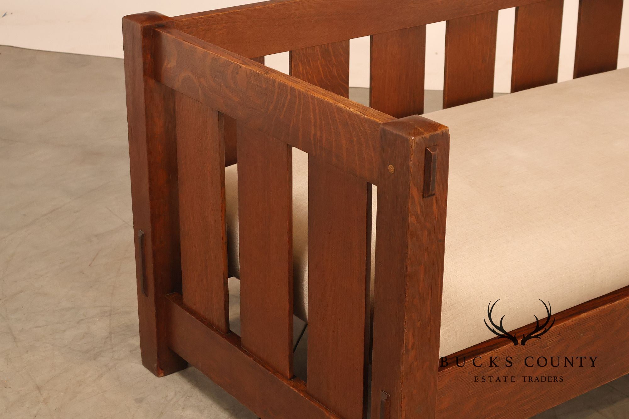 Antique Gustav Stickley No. 208 Arts And Crafts Mission Oak Settle