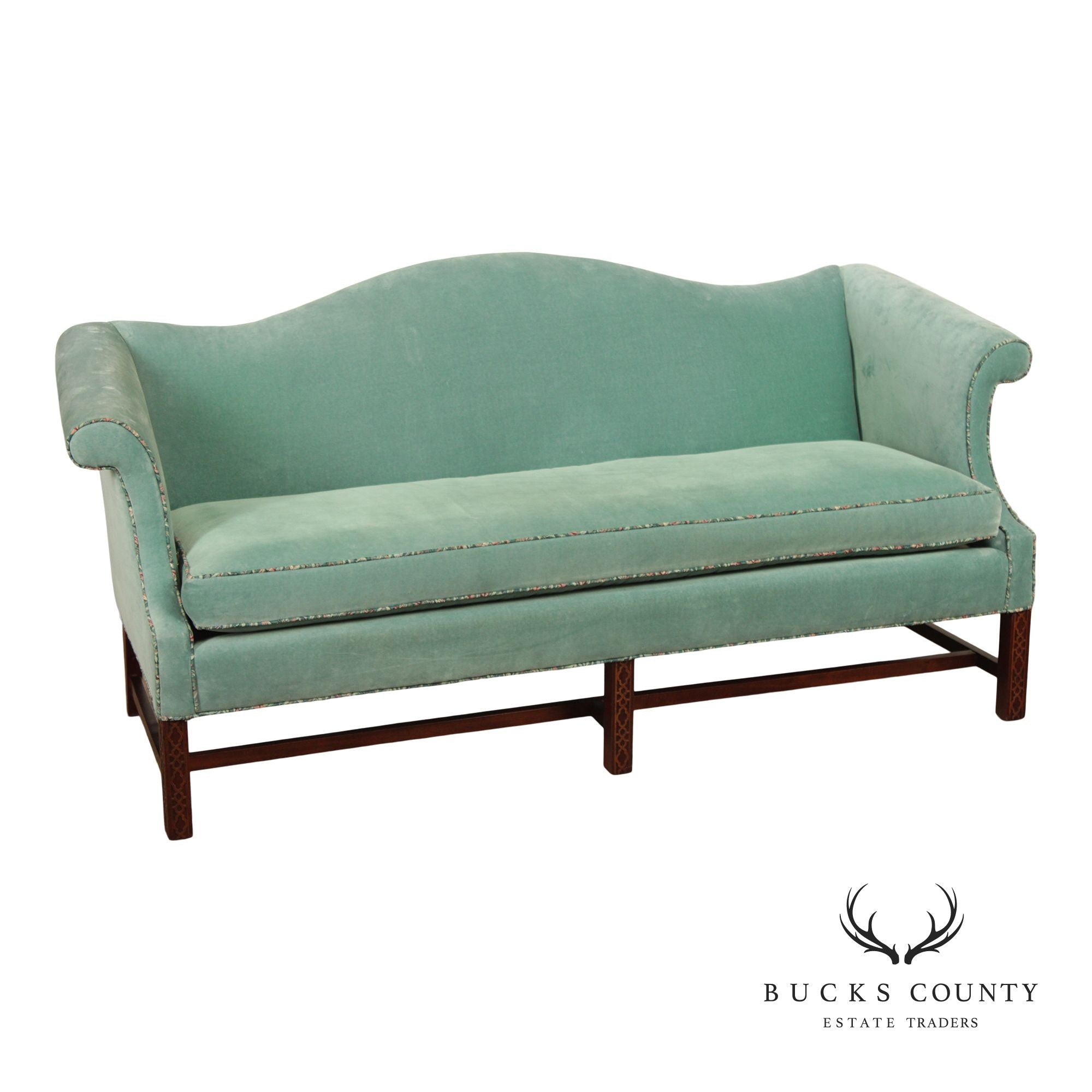 Chippendale Style Mahogany Camelback Sofa
