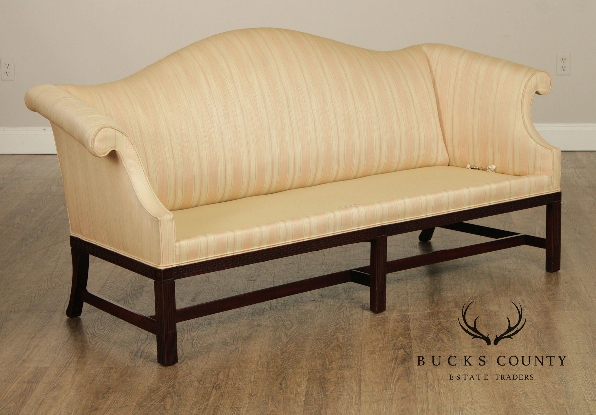 Hickory Chair Chippendale Style Mahogany Camelback Sofa