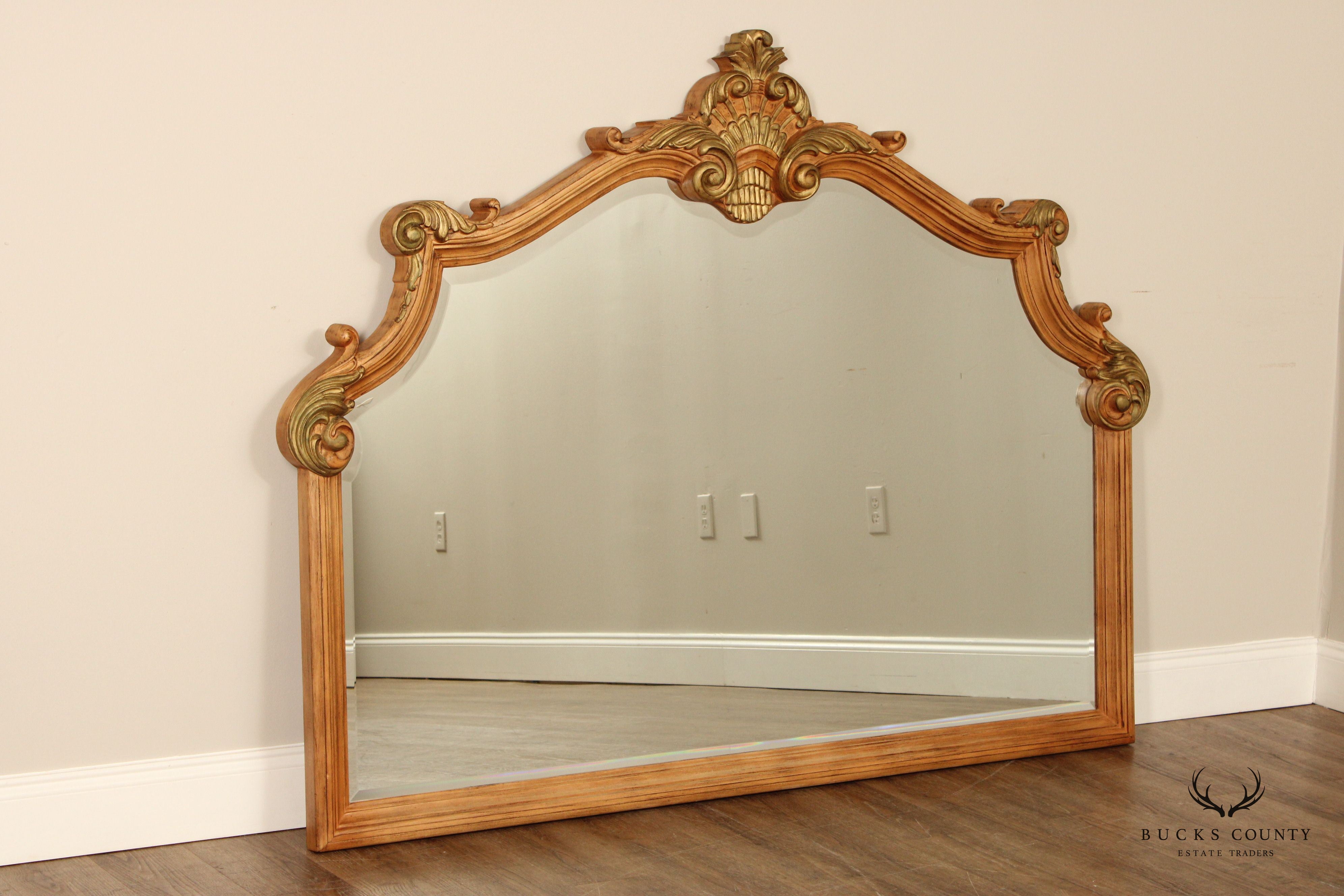 Jeffco Baroque Style Partial Gilt Carved Mantel Mirror