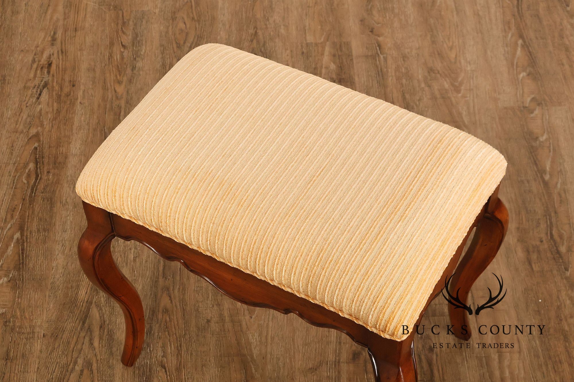 French Louis XV Style Carved Wood Vanity Stool