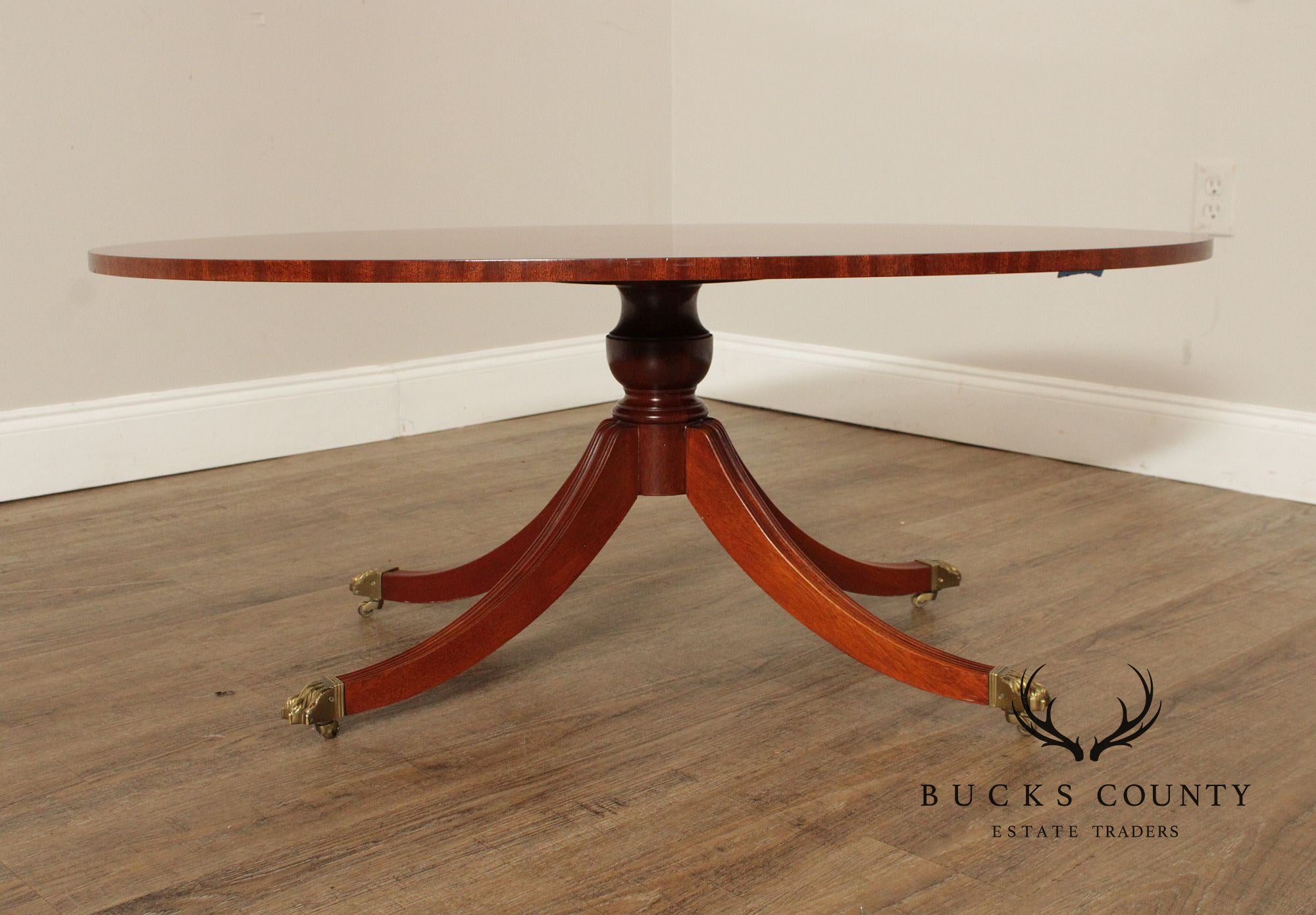 Councill English Regency Style Mahogany Oval Coffee Table