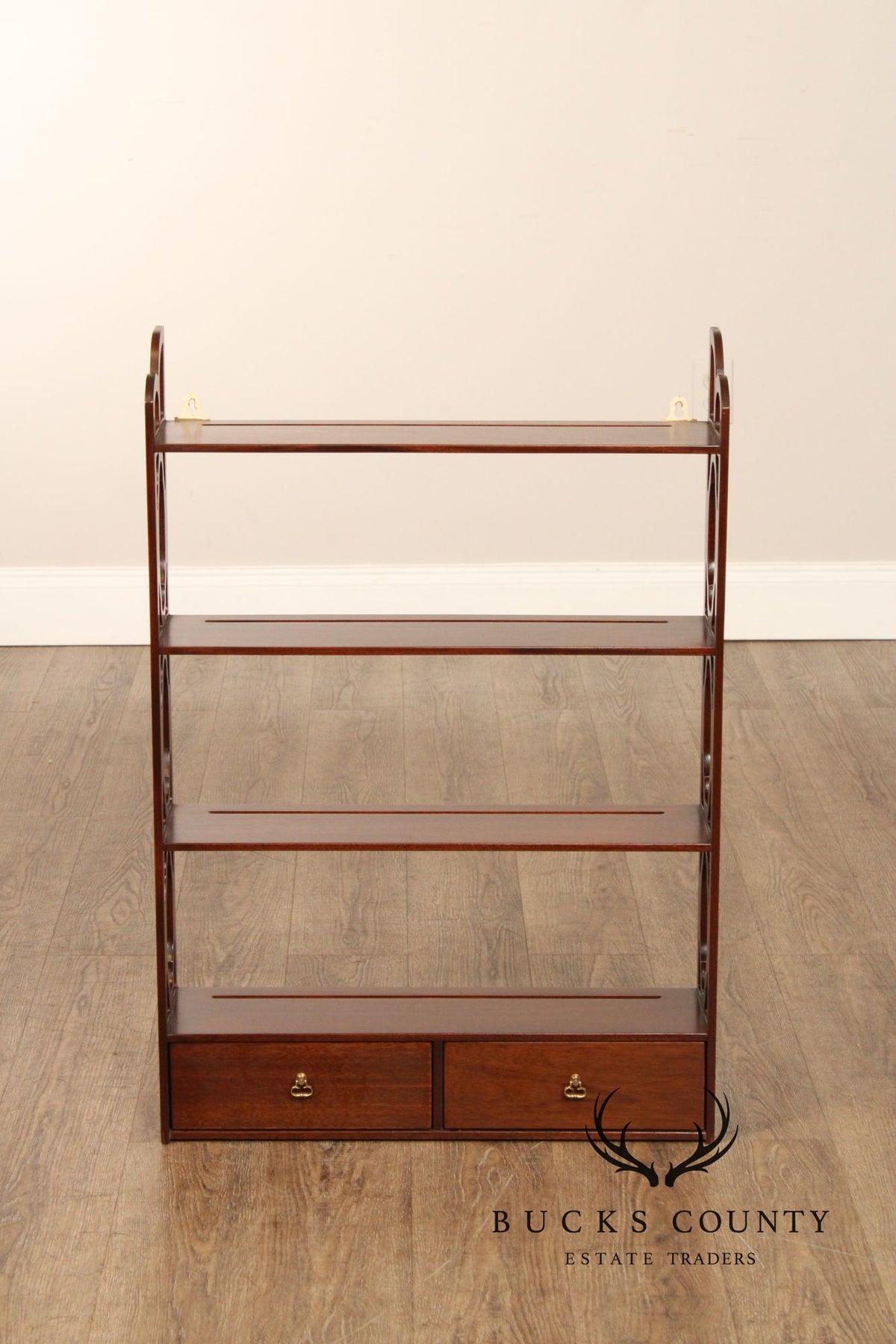 Chippendale Style Mahogany Wall-Hanging Display Shelf