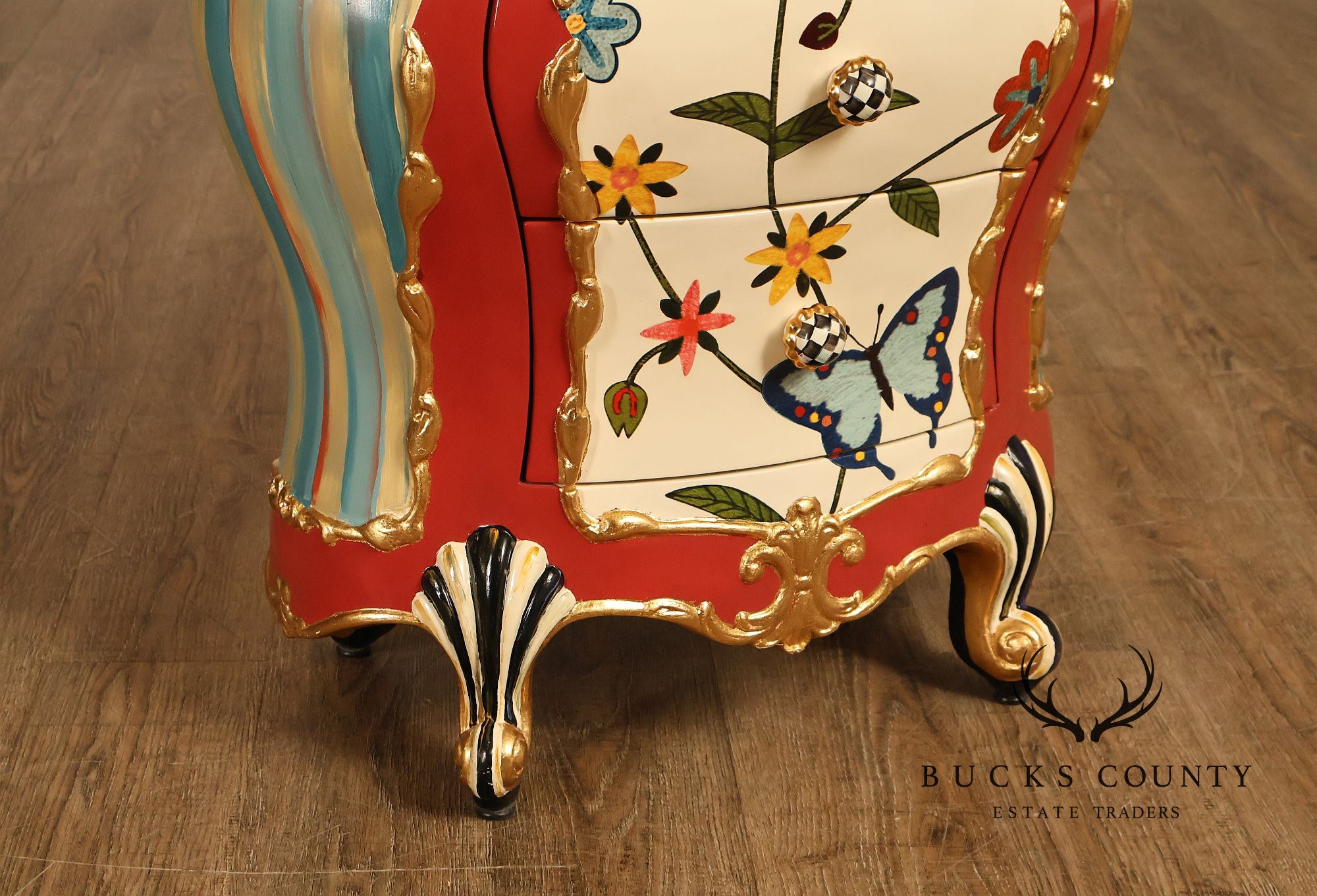 Mackenzie-Childs Butterfly Conservatory Bombe Accent Chest