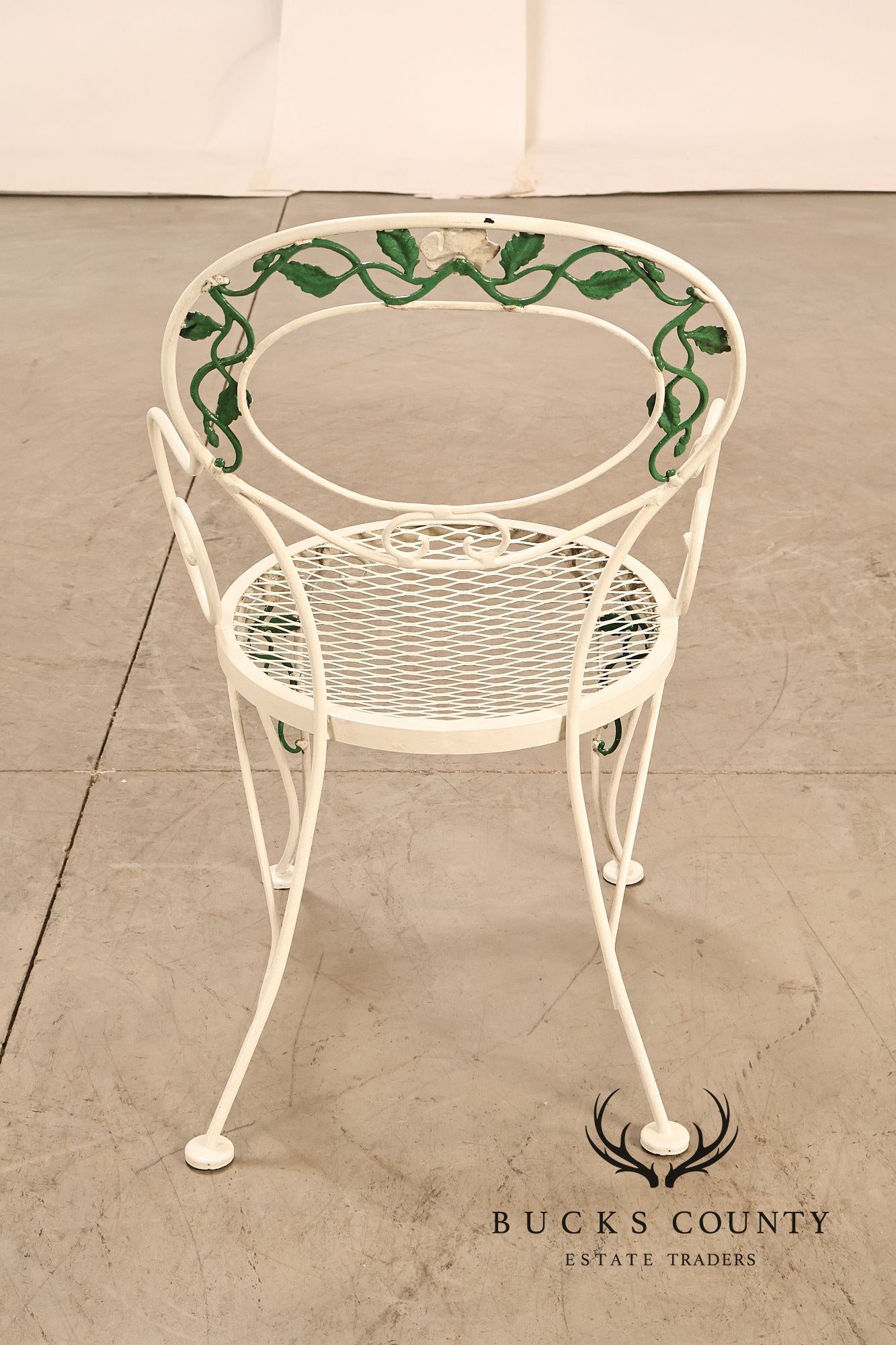 Woodard 'Chantilly Rose' Set of Four Wrought Iron Patio Dining Chairs