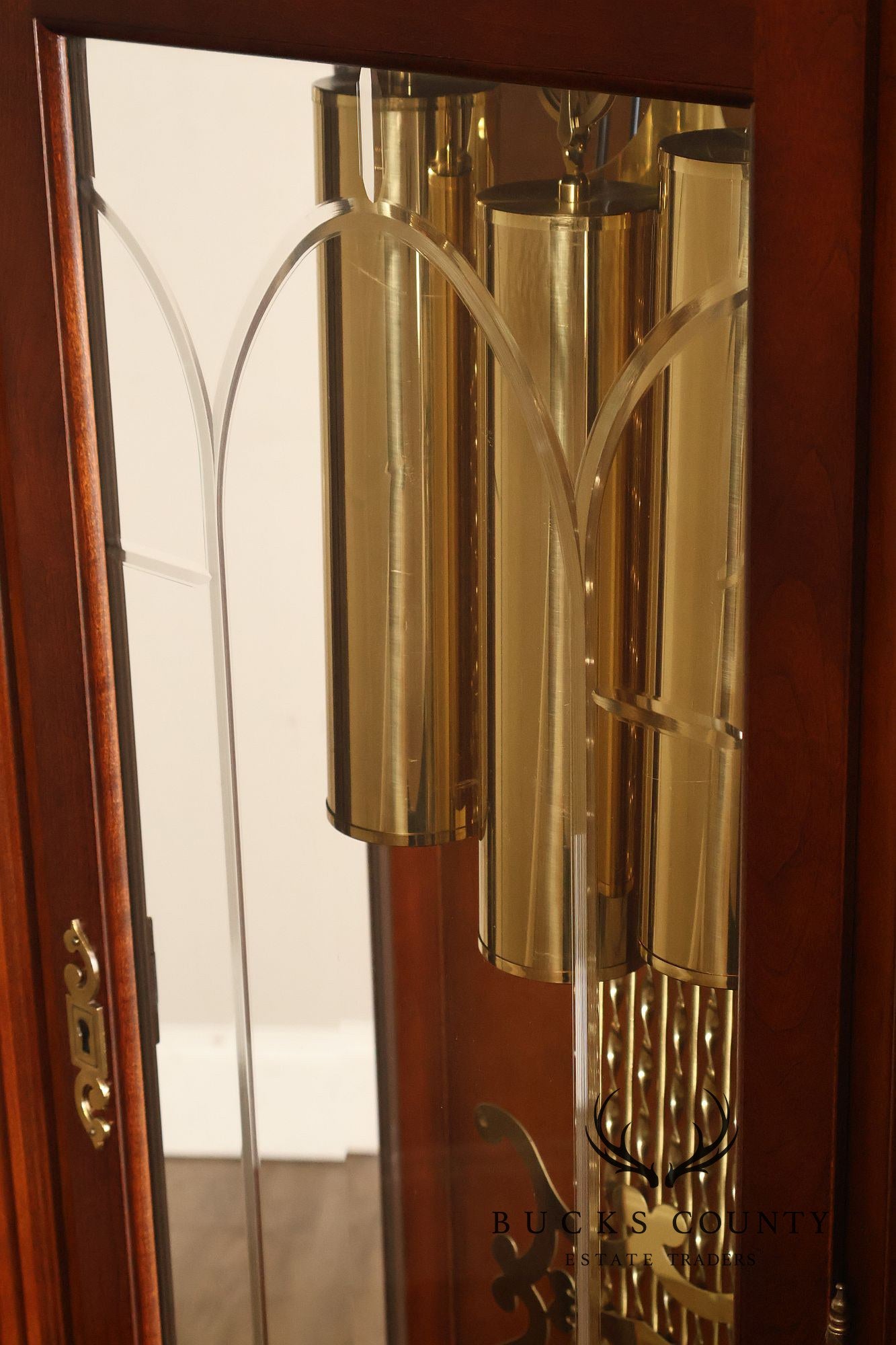 Sligh Mahogany Grandfather Clock With Triple Chime Moon Phase Dial