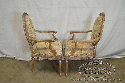 Jeffco French Louis XVI Style Pair of Fauteuils Arm Chairs (B)