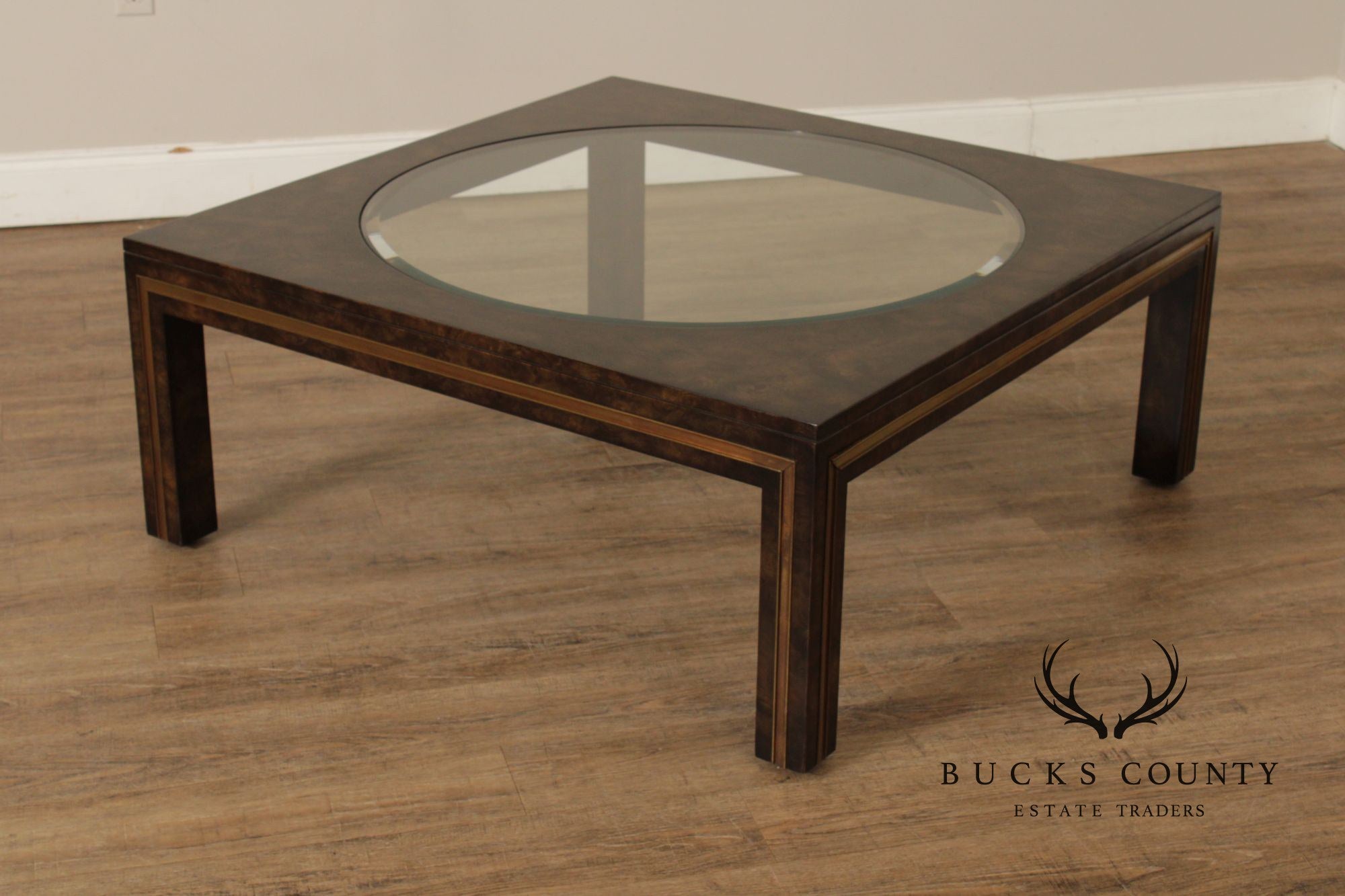 Mastercraft Burl Wood Square Coffee Table