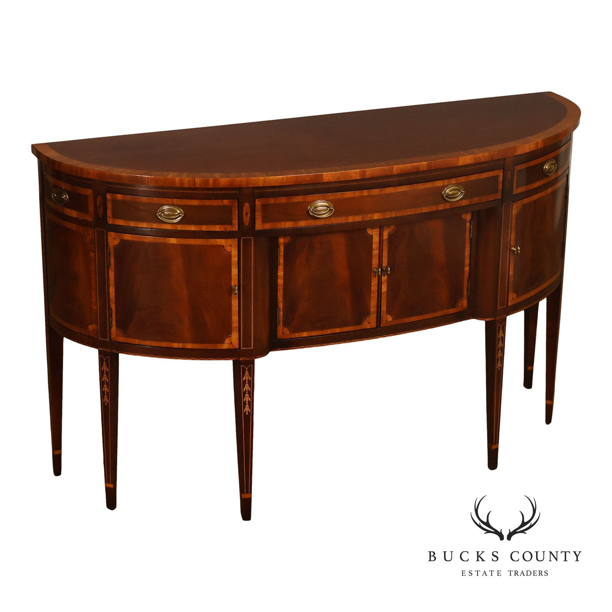 Hickory Federal Style Inlaid Mahogany Sideboard
