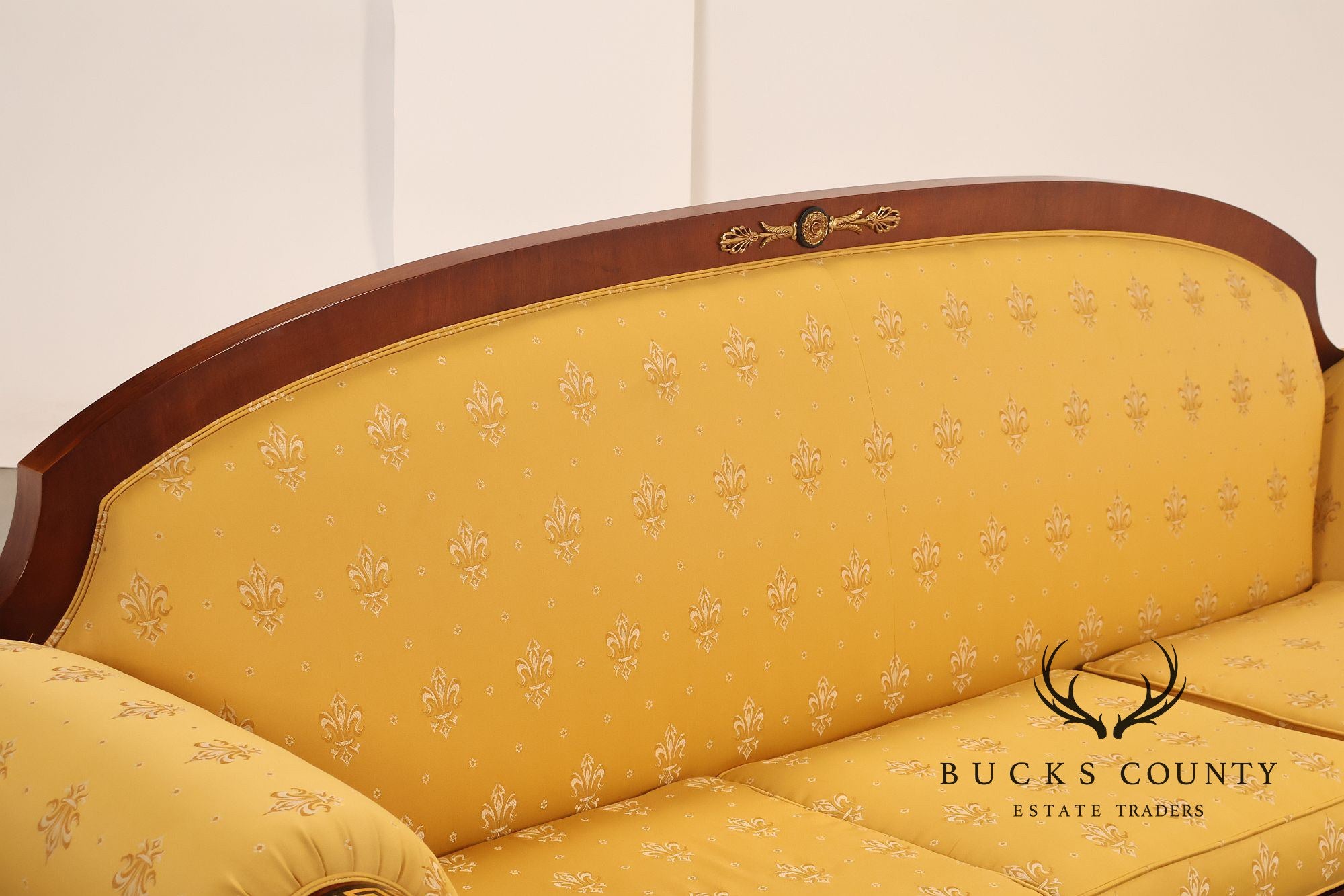 Neoclassical Empire Style Mahogany Sofa With Gilt Bronze Mounts