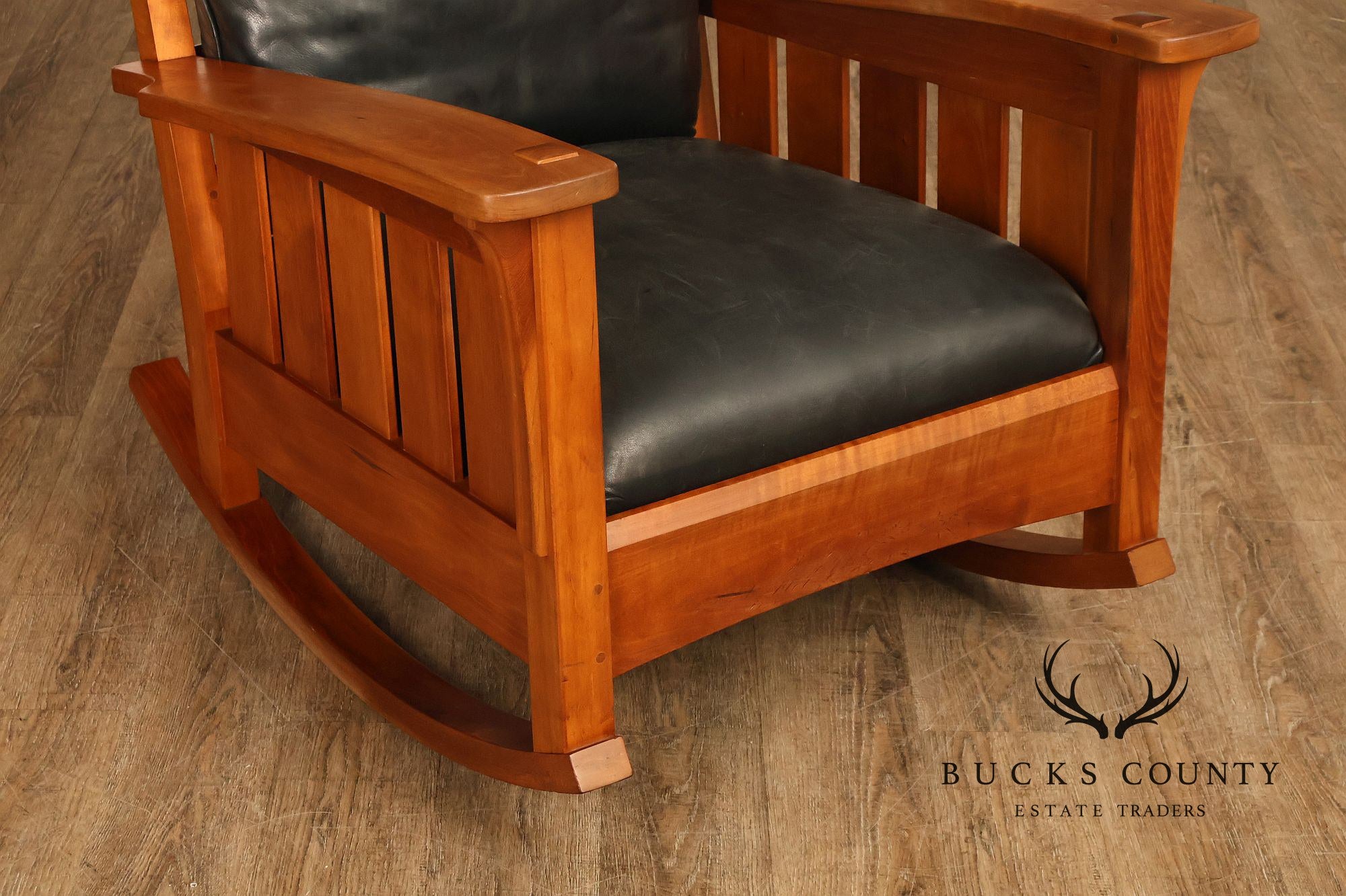 Stickley Mission Collection Cherry and Leather Rocker