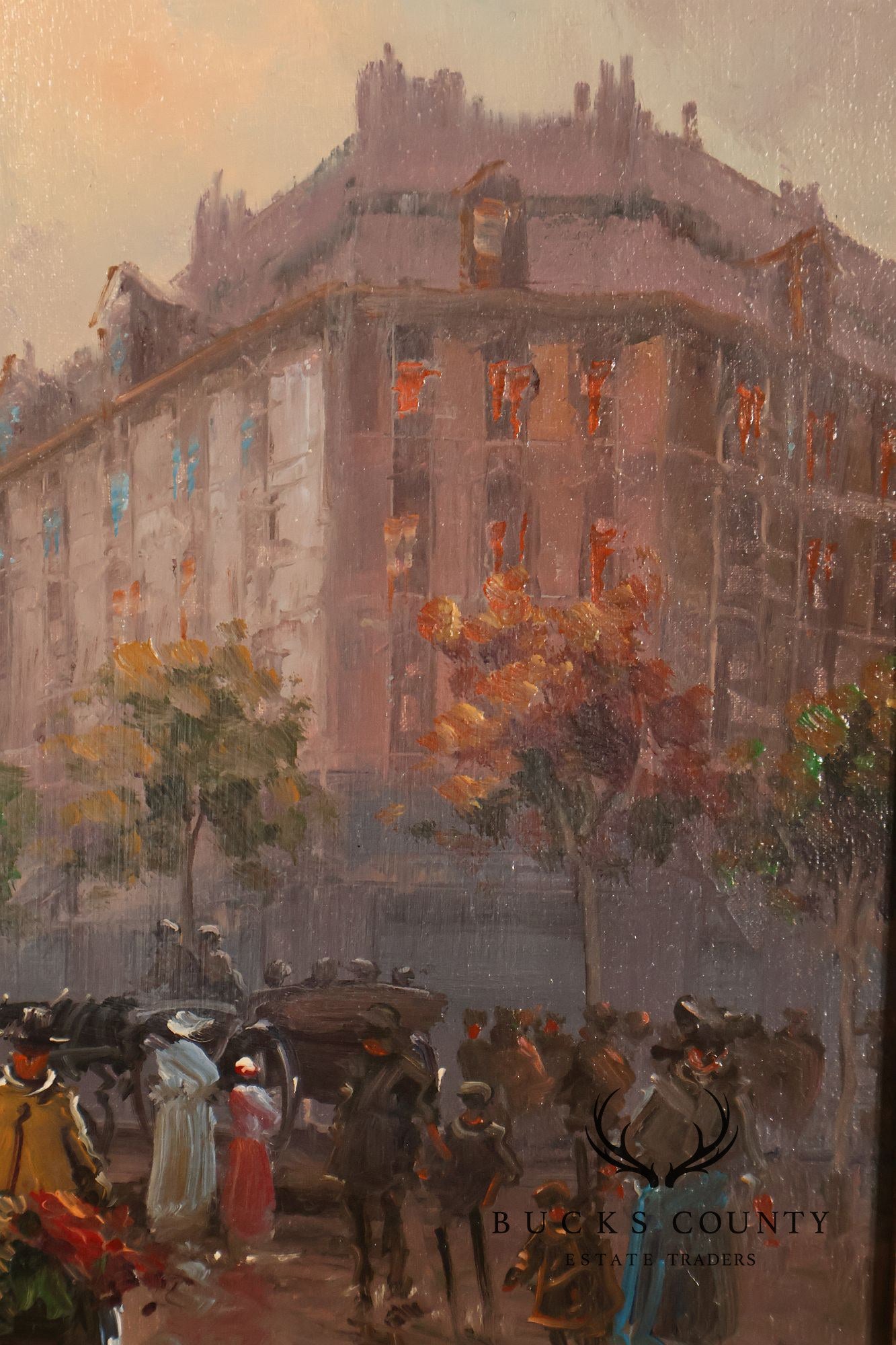 E. Payes Framed Parisian Street Scene Oil Painting