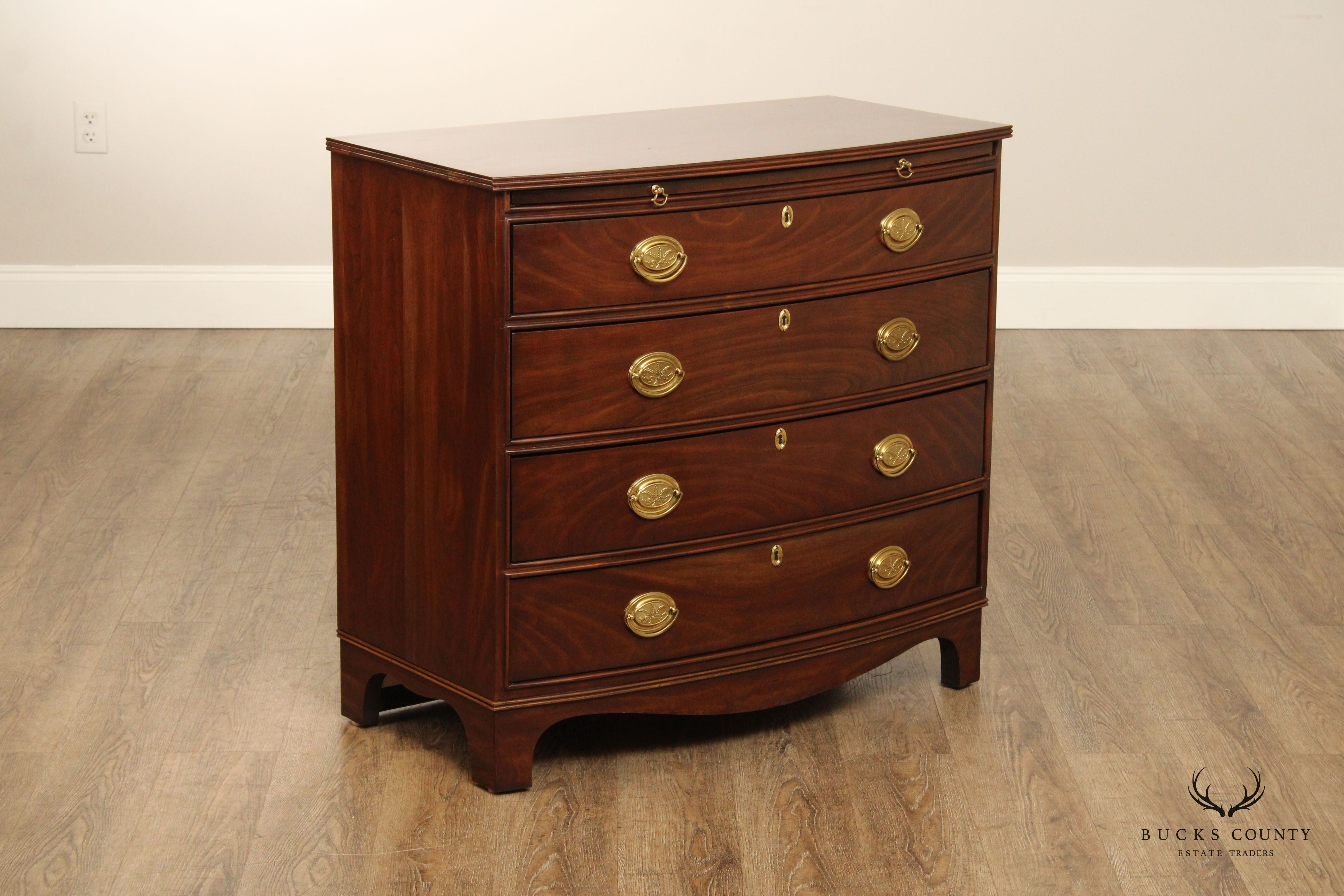 Harden Hepplewhite Cherry Bow Front Chest of Drawers,