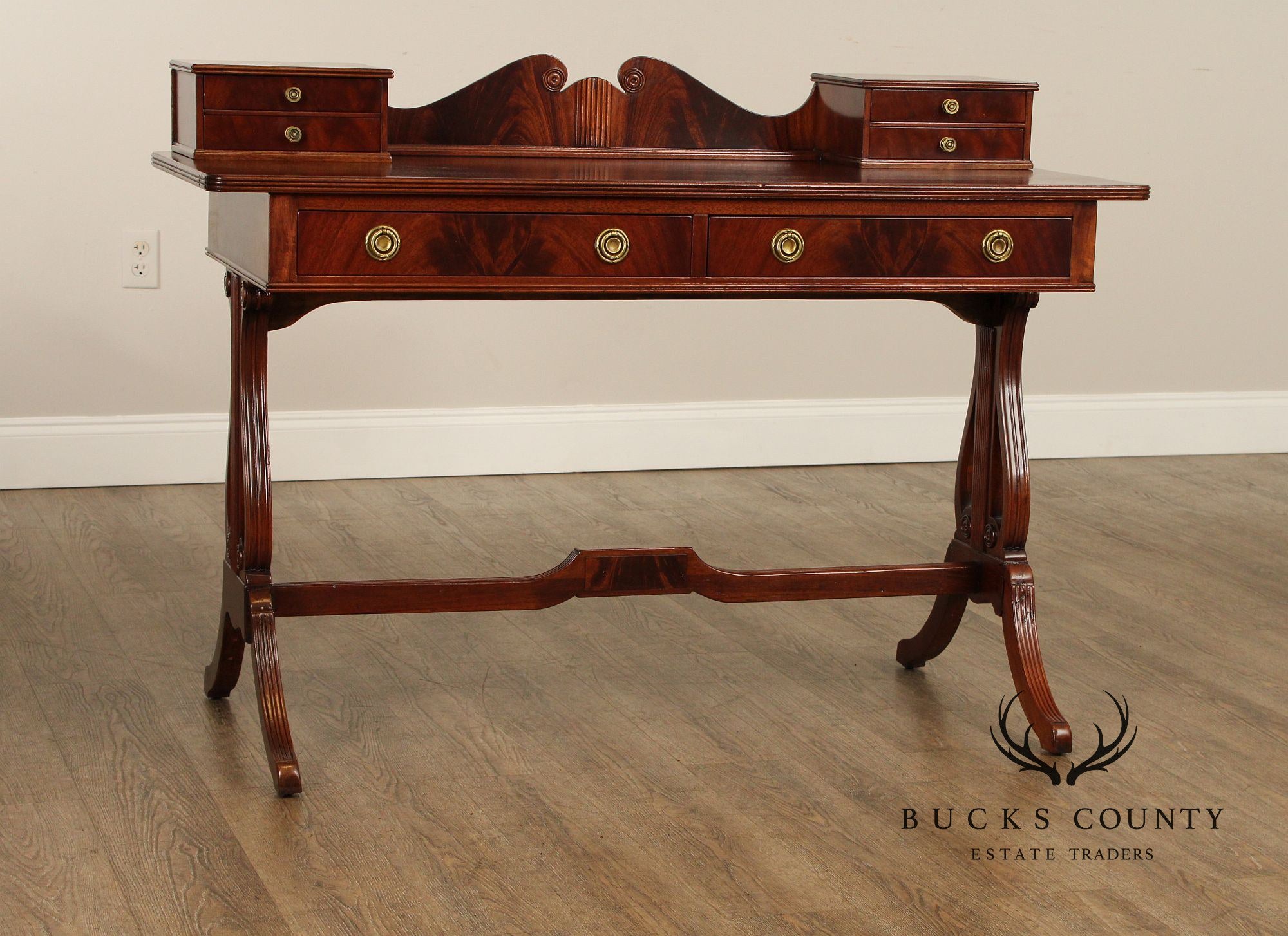 English Regency Style Vintage Mahogany Writing Desk