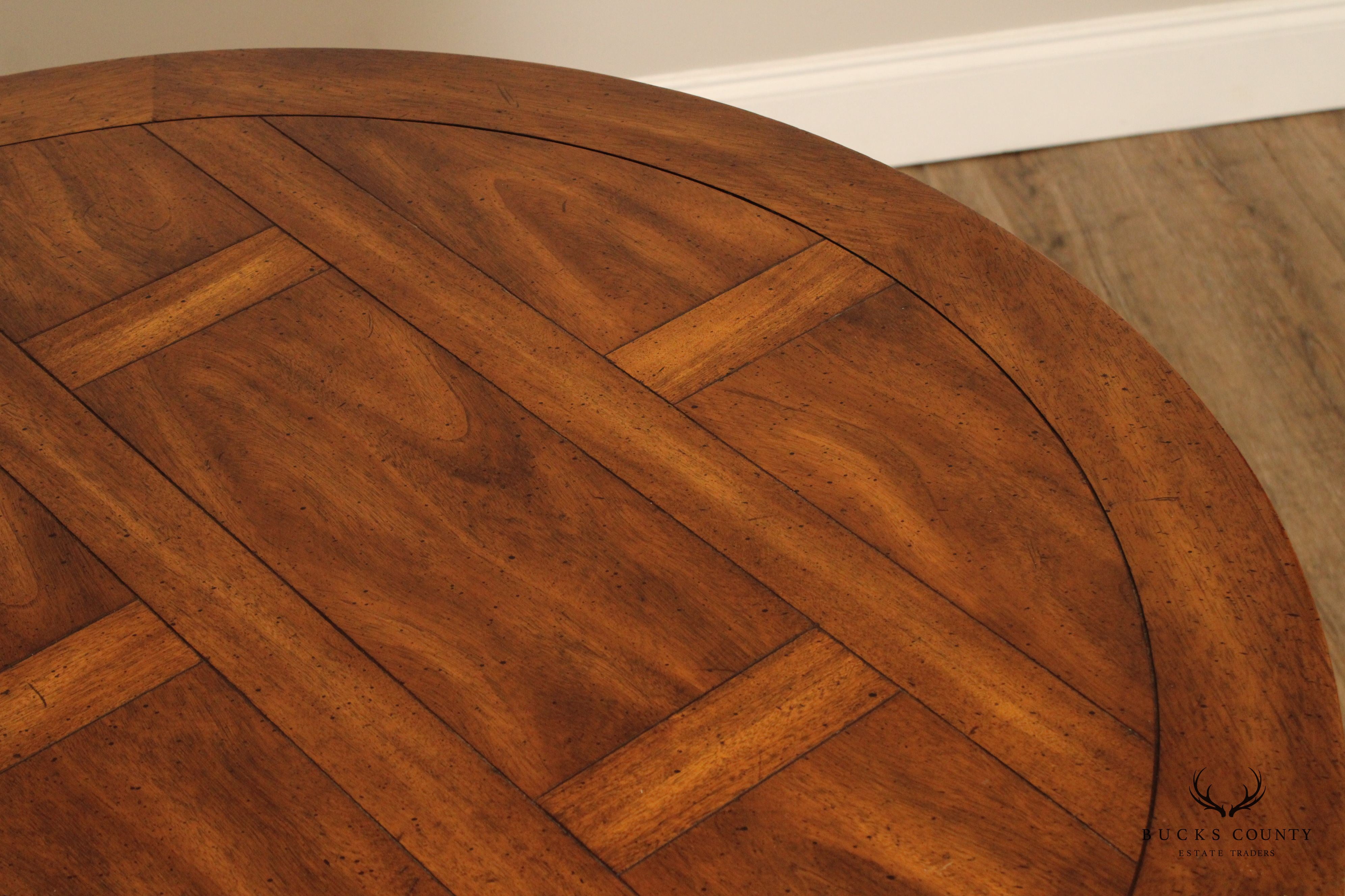 Asian Style Oval Mahogany Extendable Dining Table