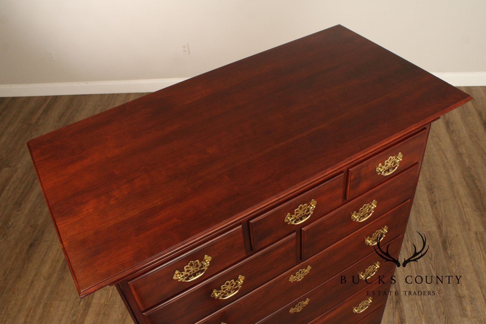 Statton Chippendale Style Cherry Tall Chest