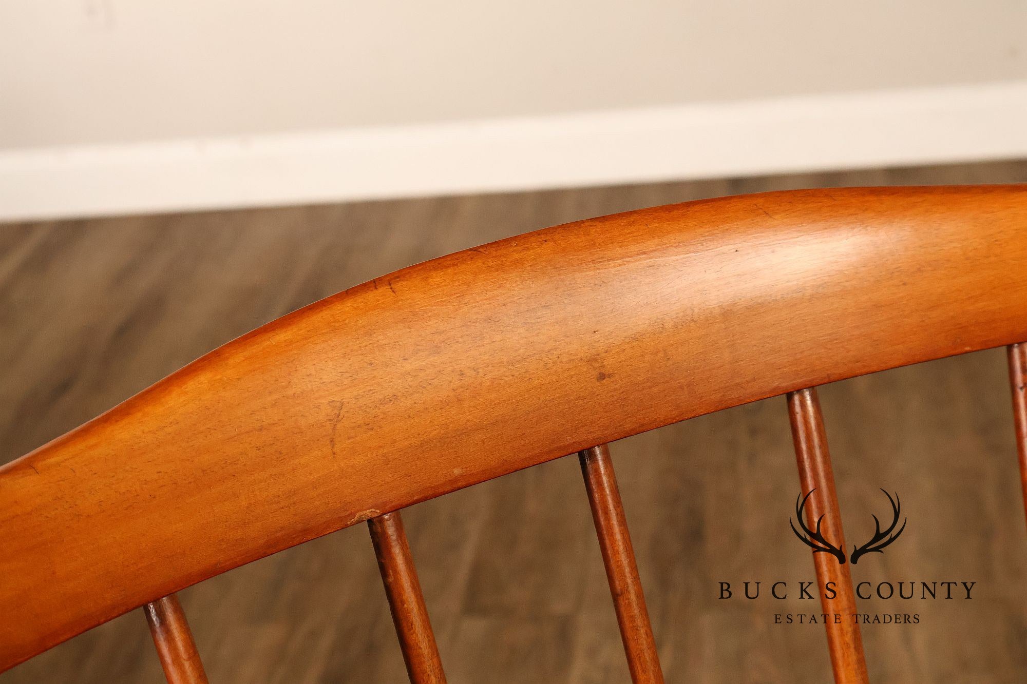 Conant Ball Maple Windsor Armchair With Scroll Crest Rail