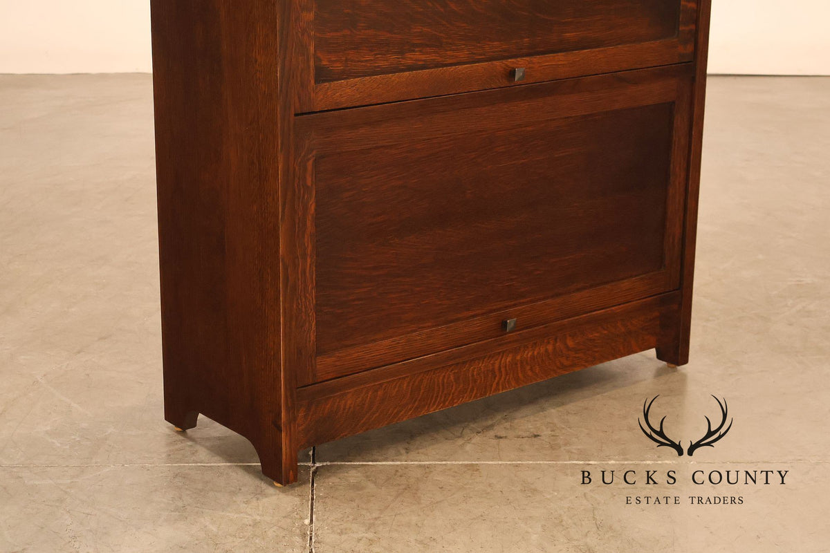 Stickley Mission Collection Oak Three-Section Barrister Bookcase