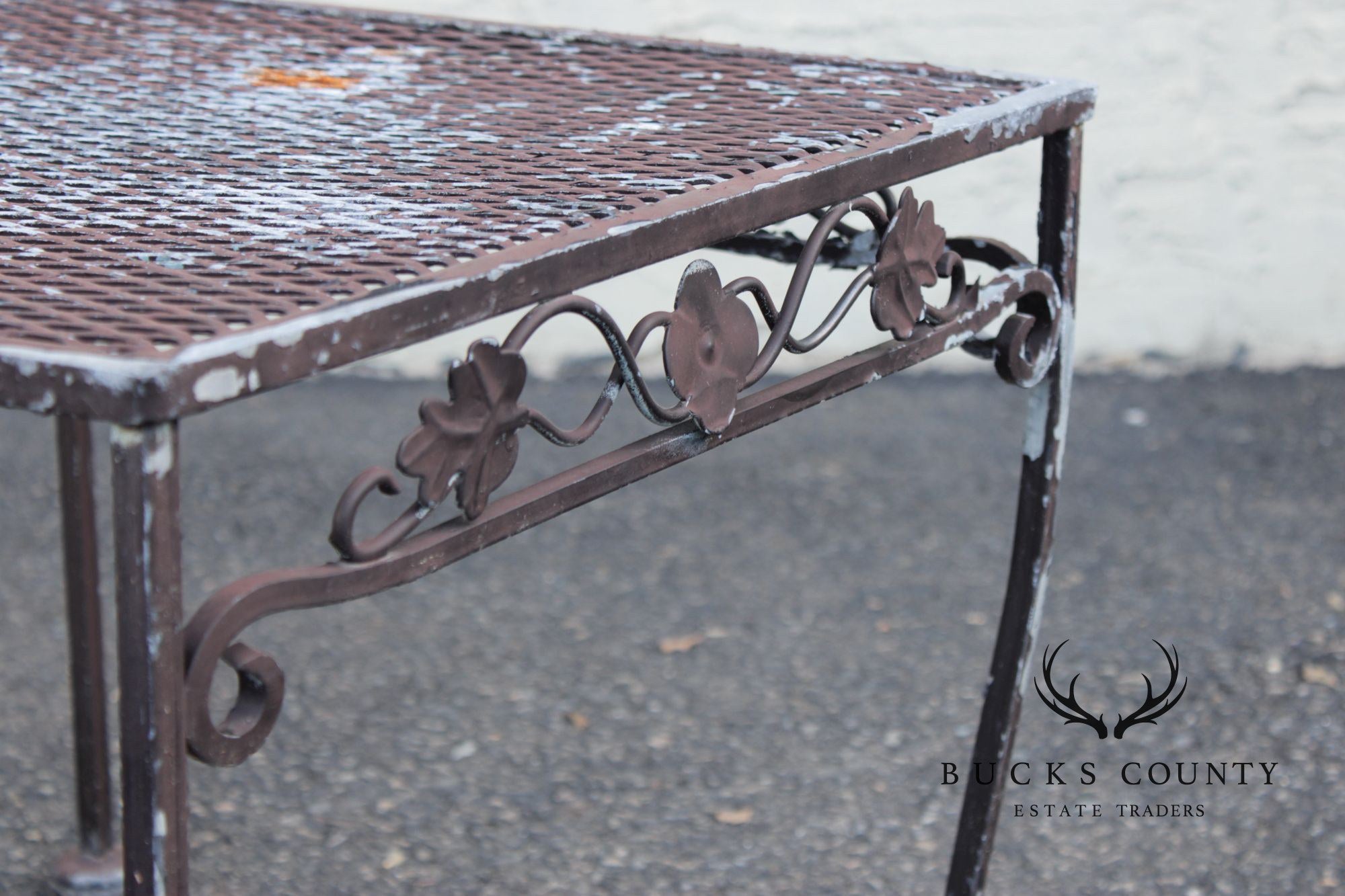 Vintage Set of Three Wrought Iron Outdoor Patio Nesting Tables