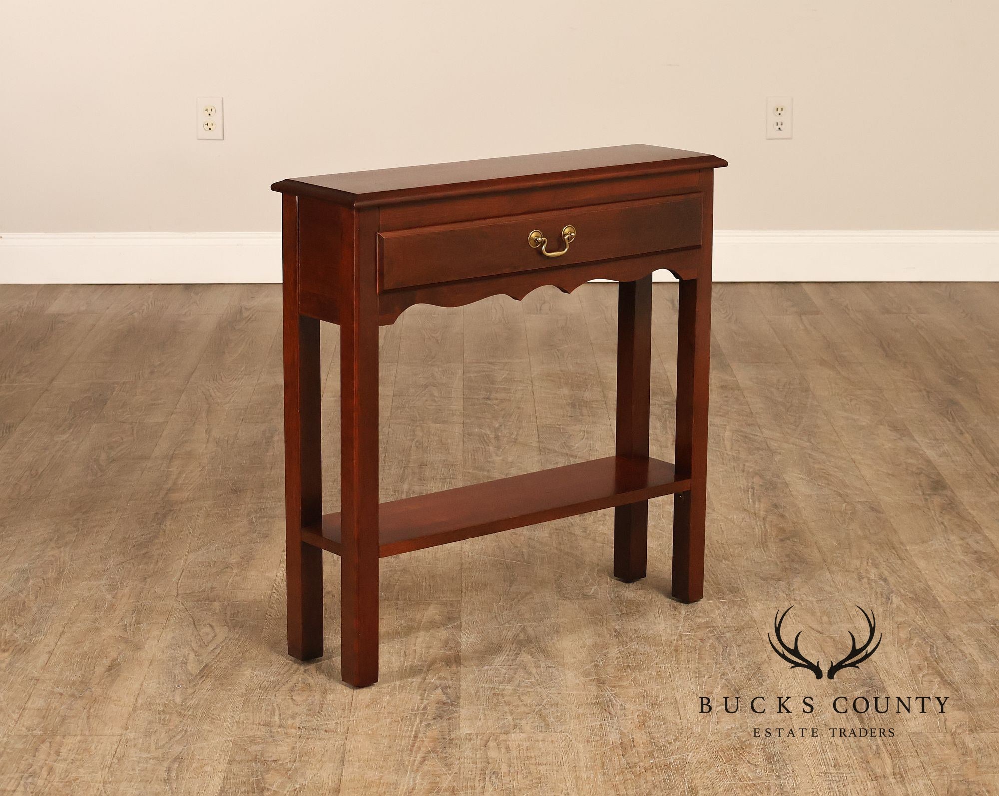 Chippendale Style Narrow One Drawer Small Console Table