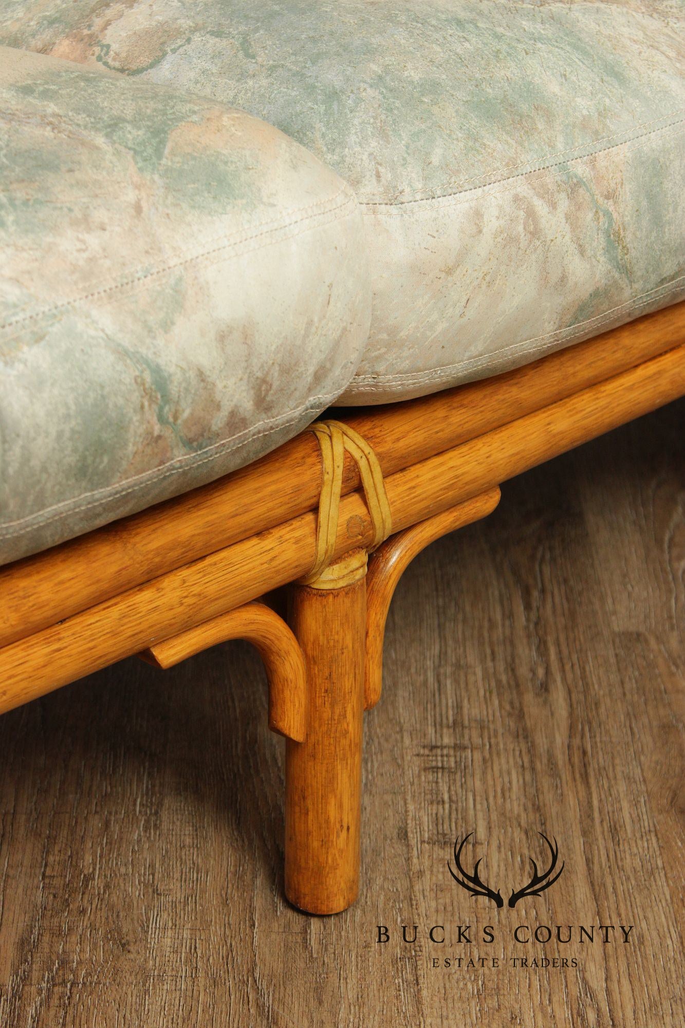 McGuire Organic Modern Rattan Three Cushion Sofa