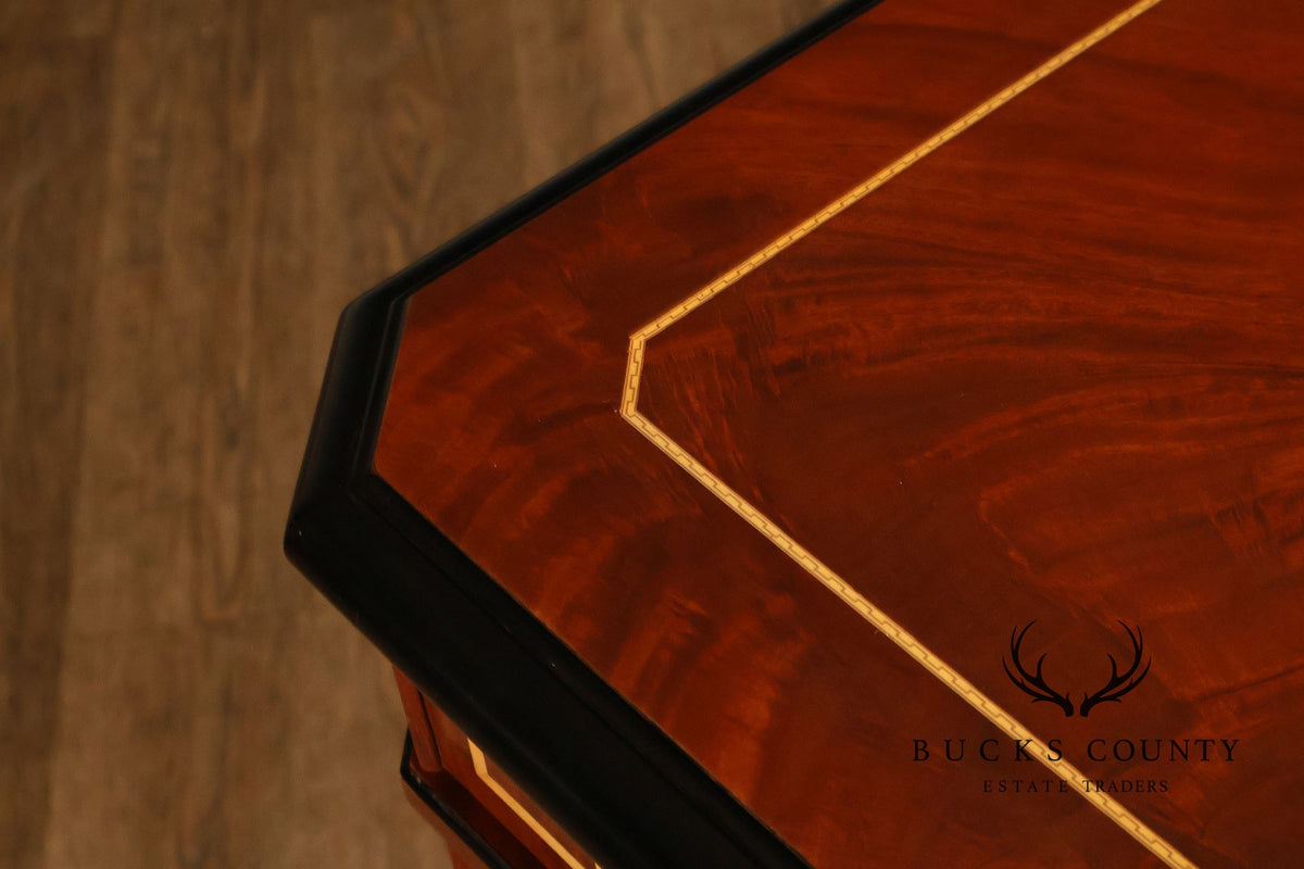 Neoclassical Empire Style Greek Key Mahogany Telephone Stand Cabinet