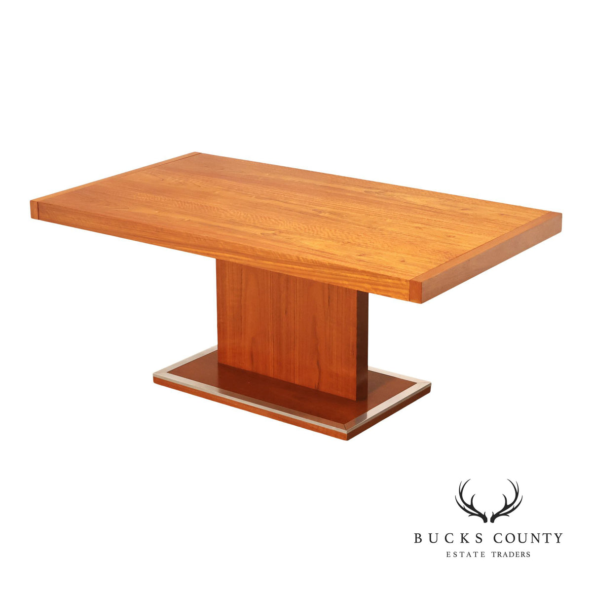 Milo Baughman Walnut Pedestal Dining Table